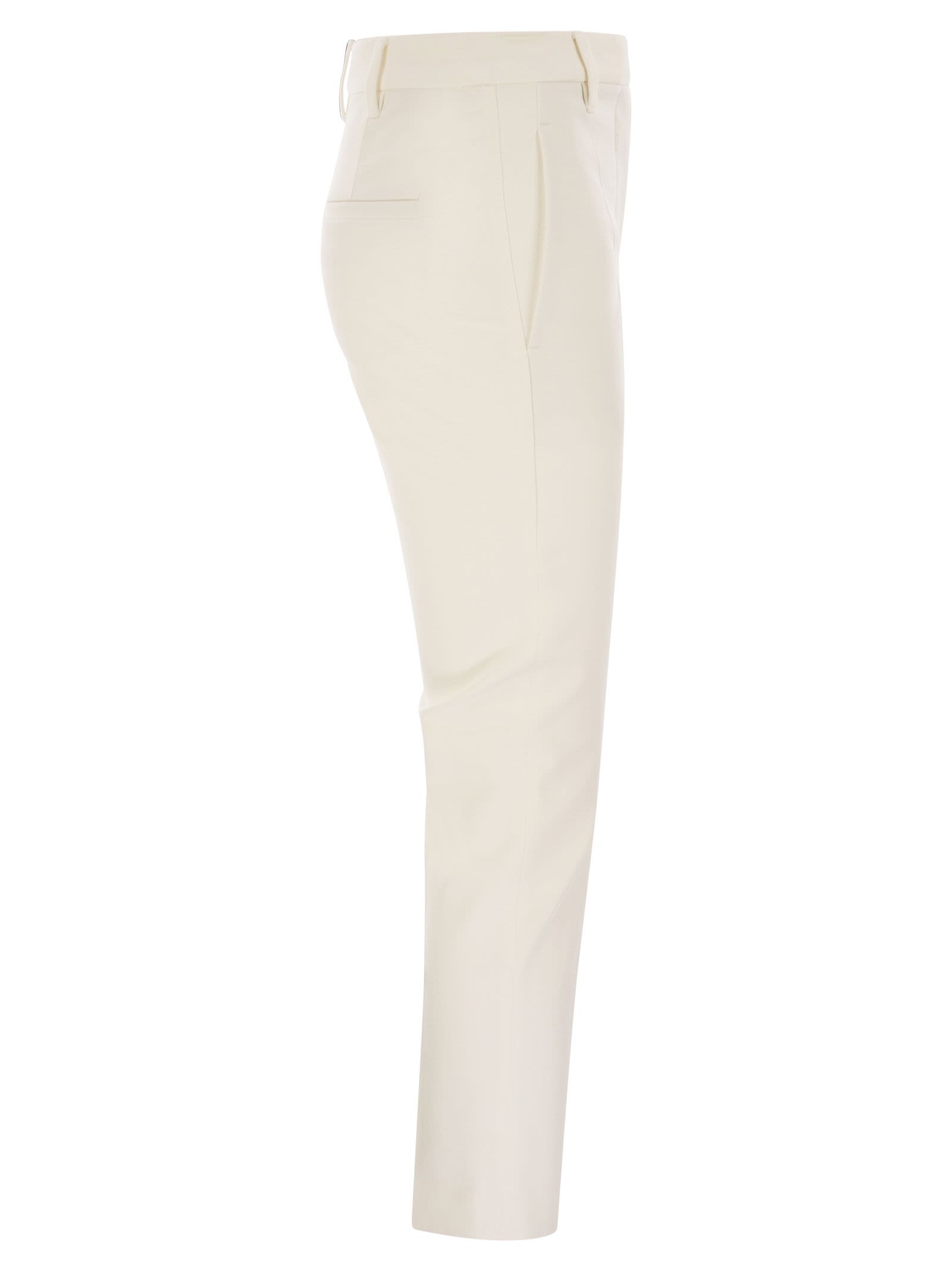 Brunello Cucinelli Women Cigarette Trousers In Stretch Cotton