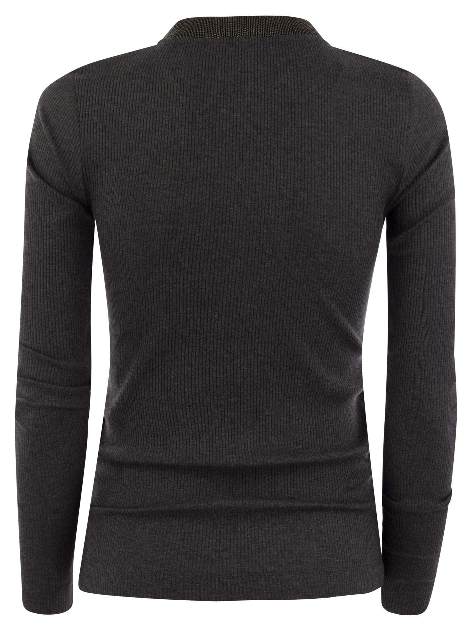 Brunello Cucinelli Women Ribbed Stretch Cotton Jersey