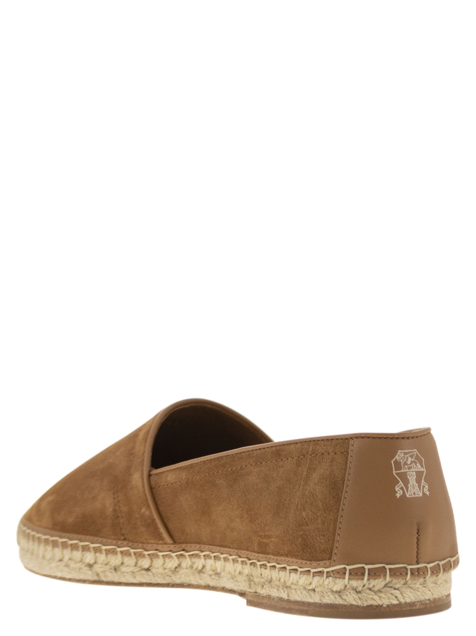 Brunello Cucinelli Men Washed Suede Espadrilles With Beading