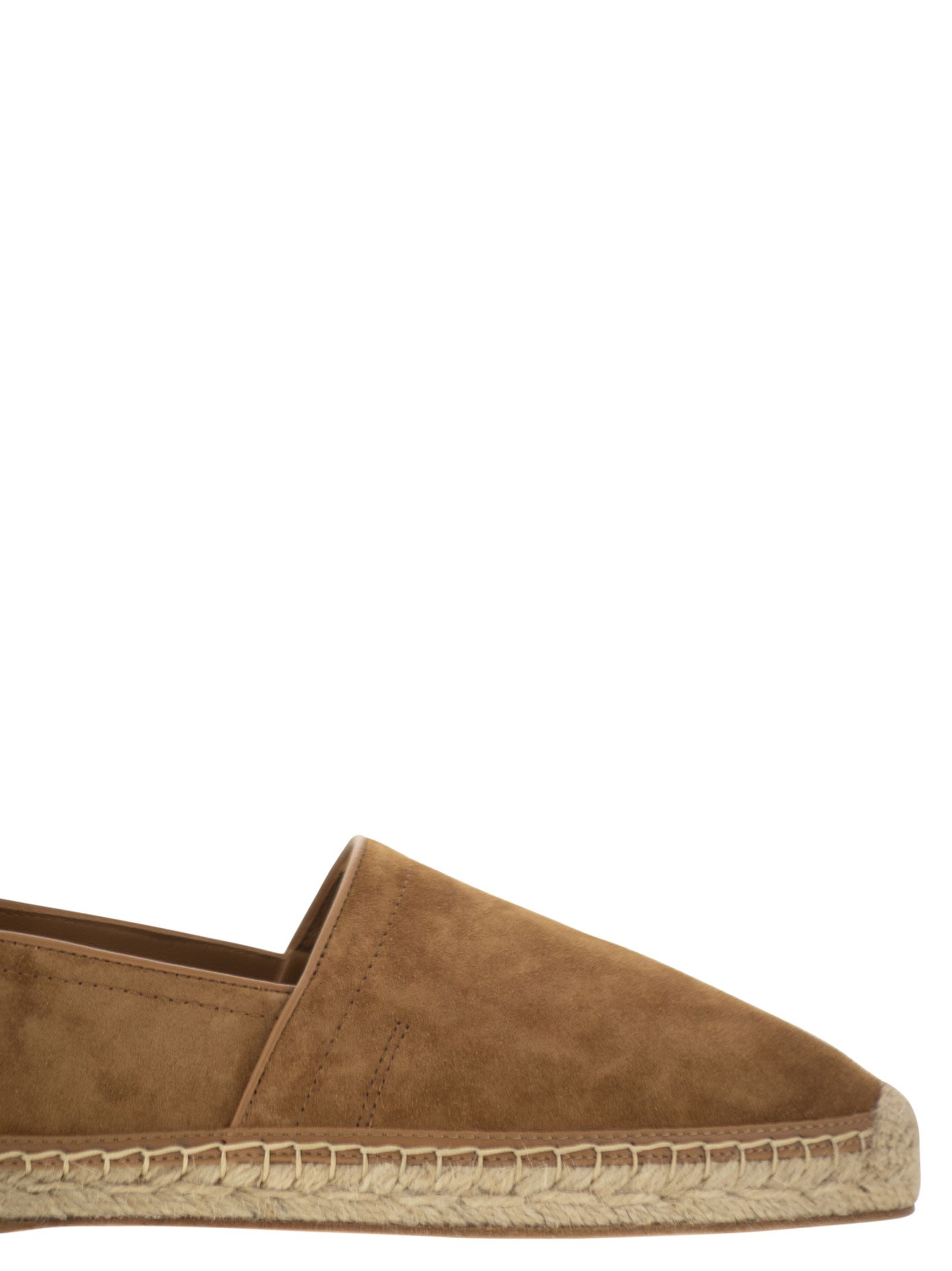 Brunello Cucinelli Men Washed Suede Espadrilles With Beading