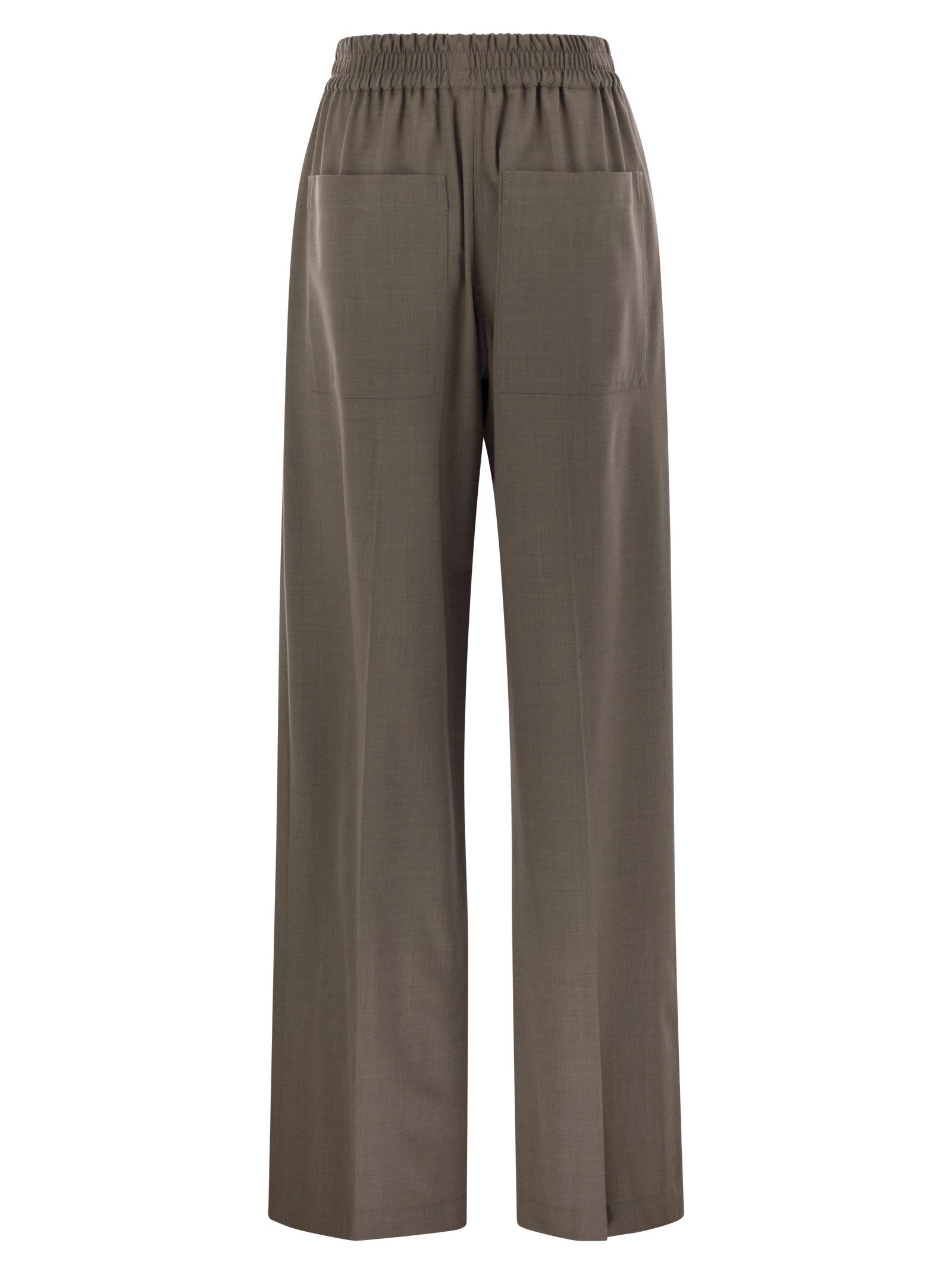 Brunello Cucinelli Women Tropical Luxury Wool Loose Trousers