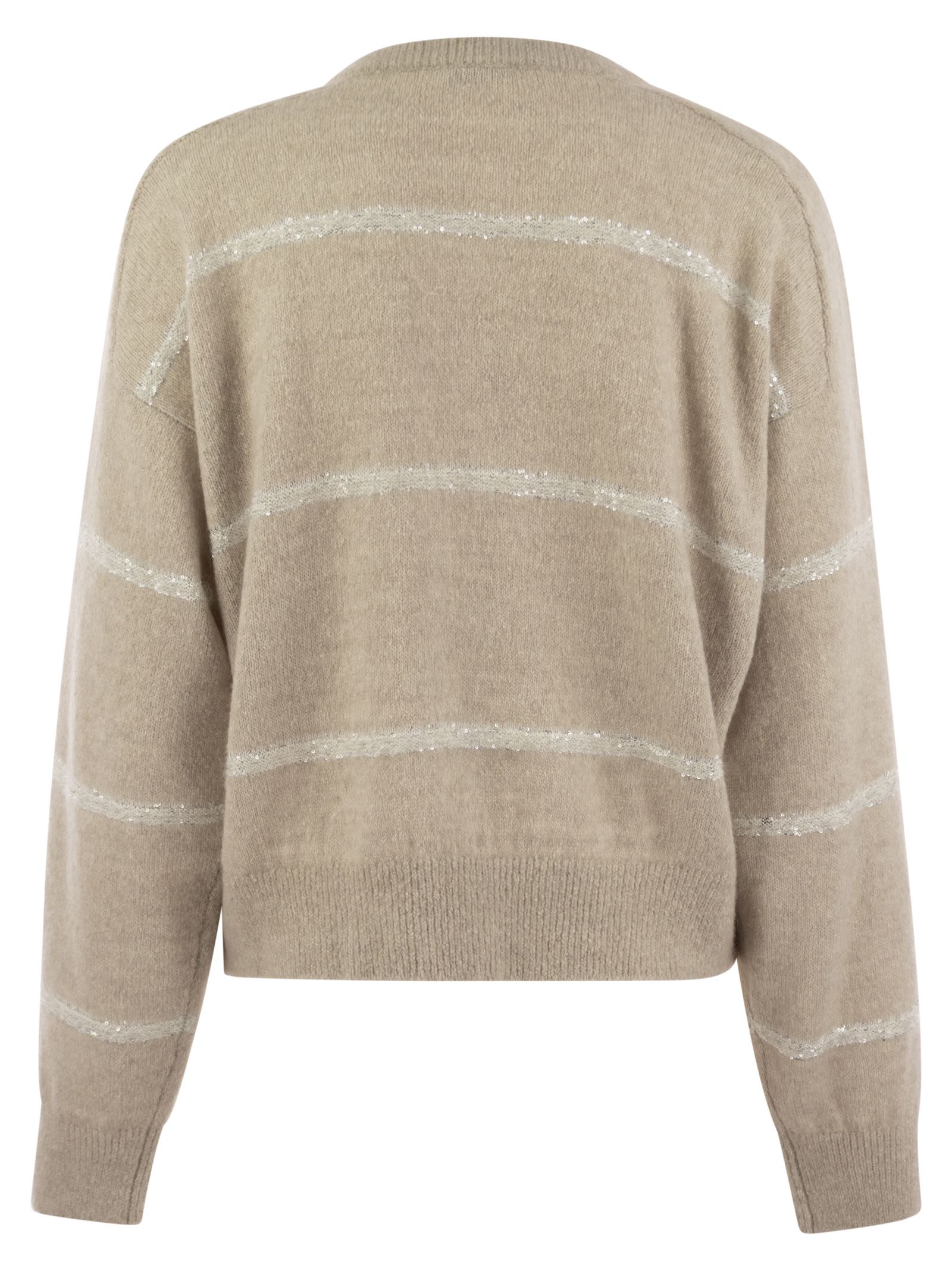 Brunello Cucinelli Women Alpaca, Cotton And Wool Sweater With Sequins