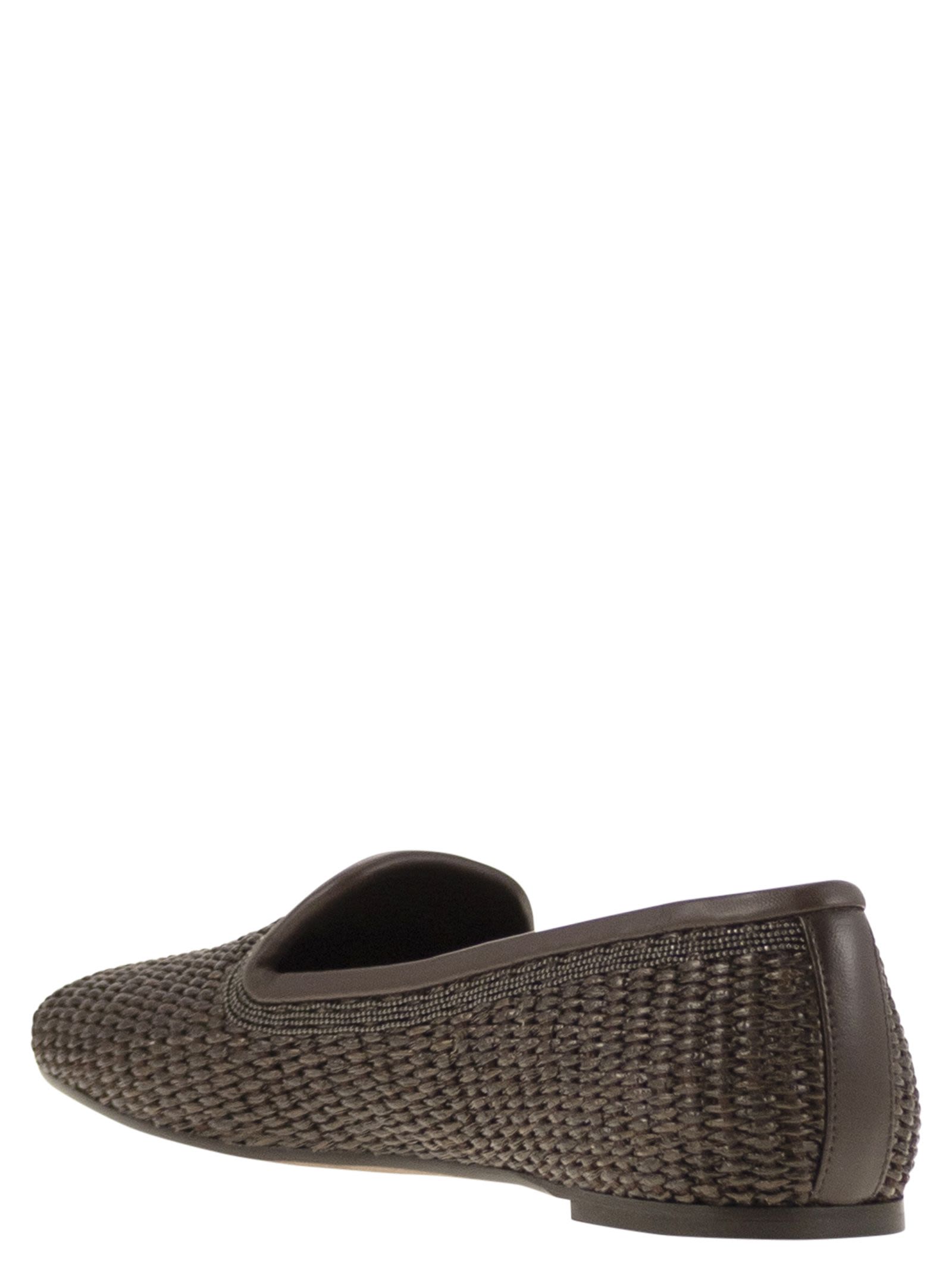 Brunello Cucinelli Women Techno Raffia Slipper With Precious Trim
