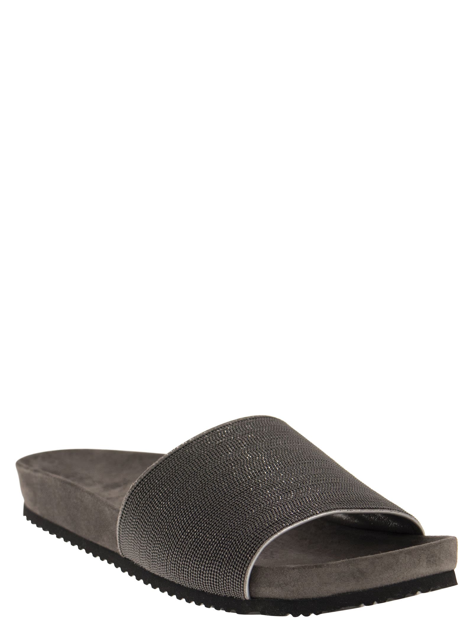 Brunello Cucinelli Women Precious Lignite Slippers