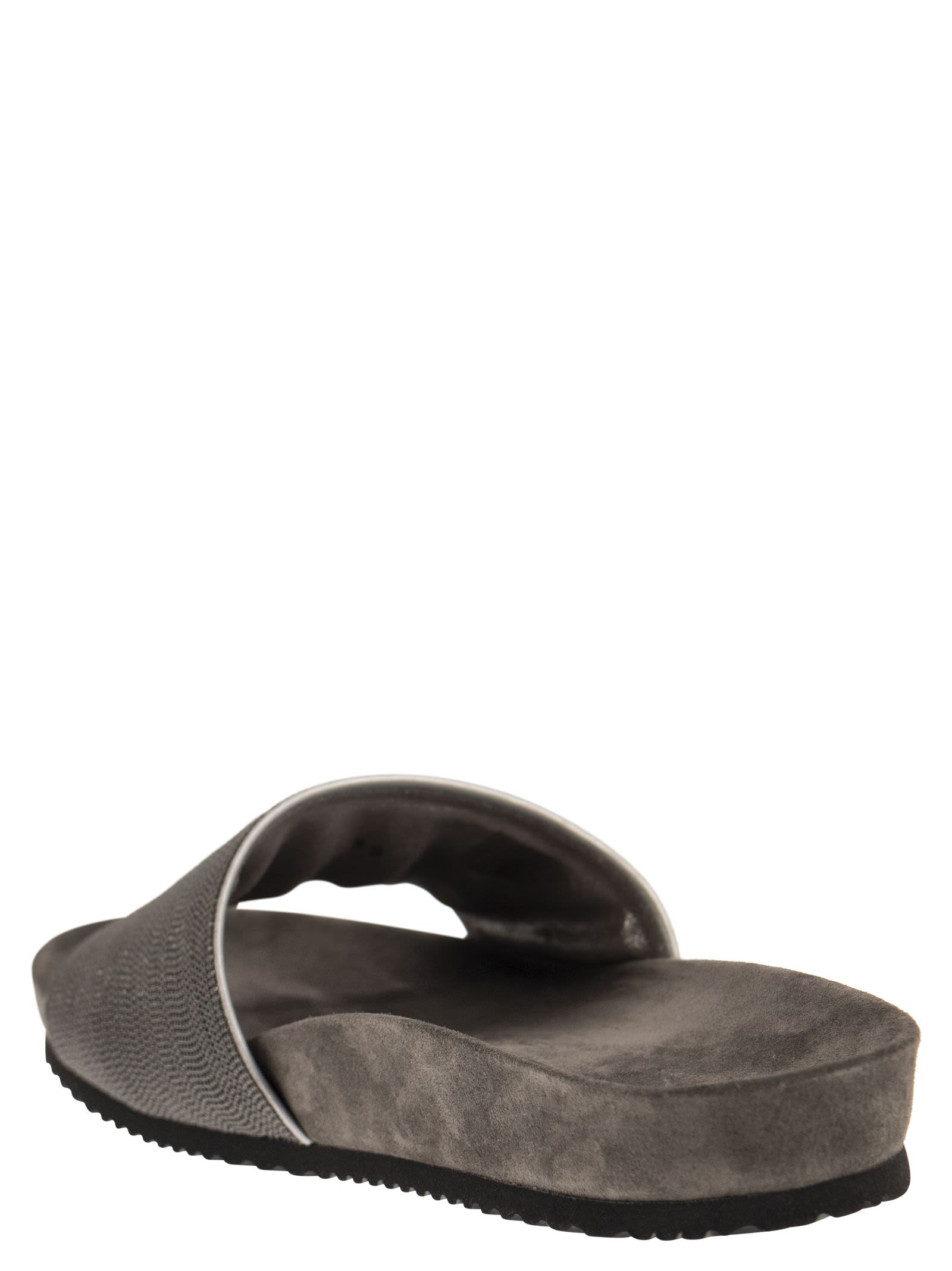 Brunello Cucinelli Women Precious Lignite Slippers