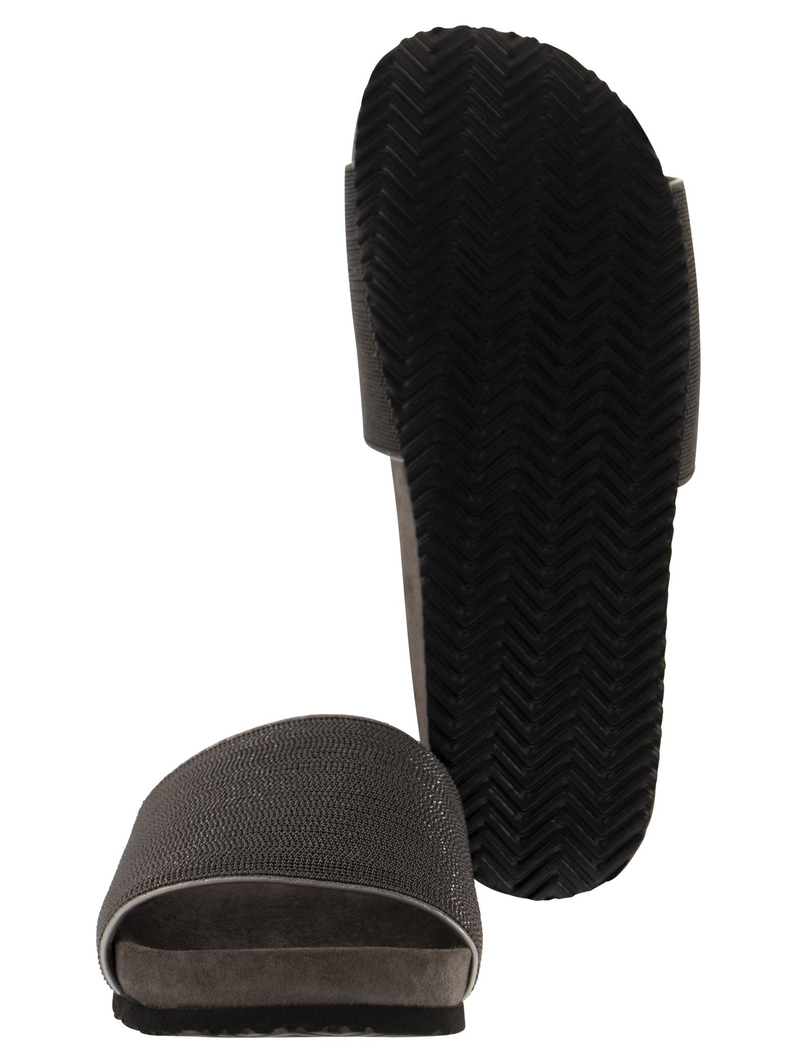 Brunello Cucinelli Women Precious Lignite Slippers