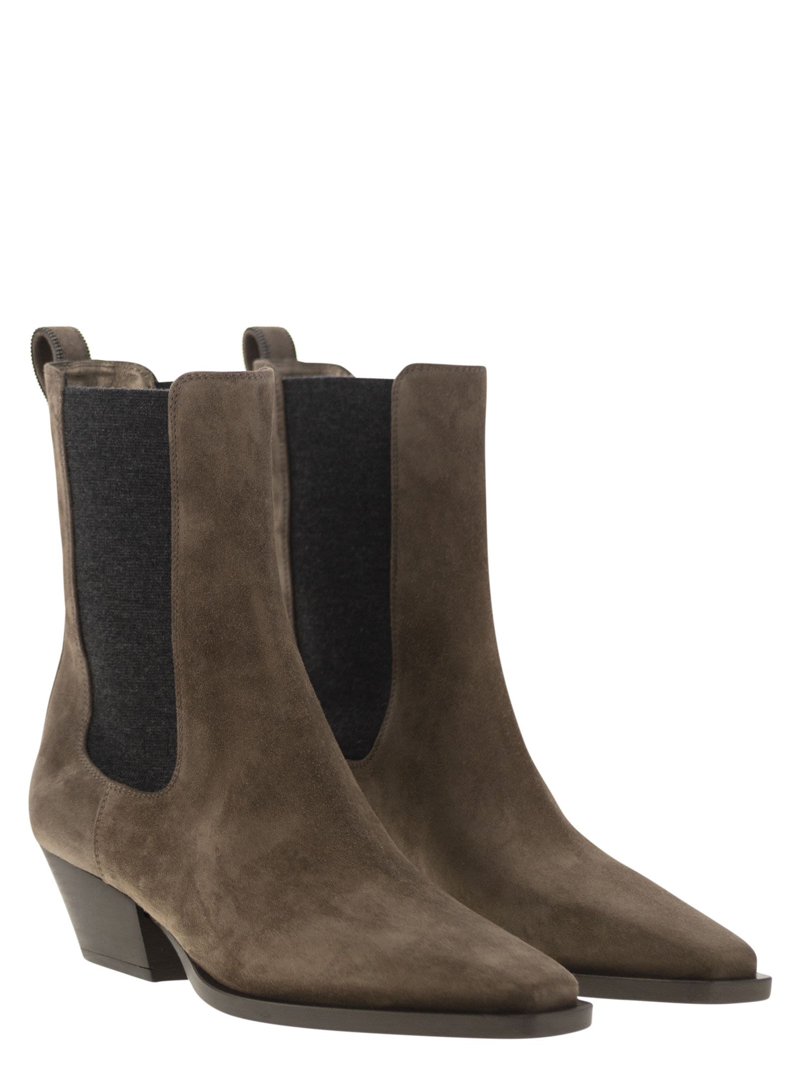 Brunello Cucinelli Women Texan Suede Ankle Boot