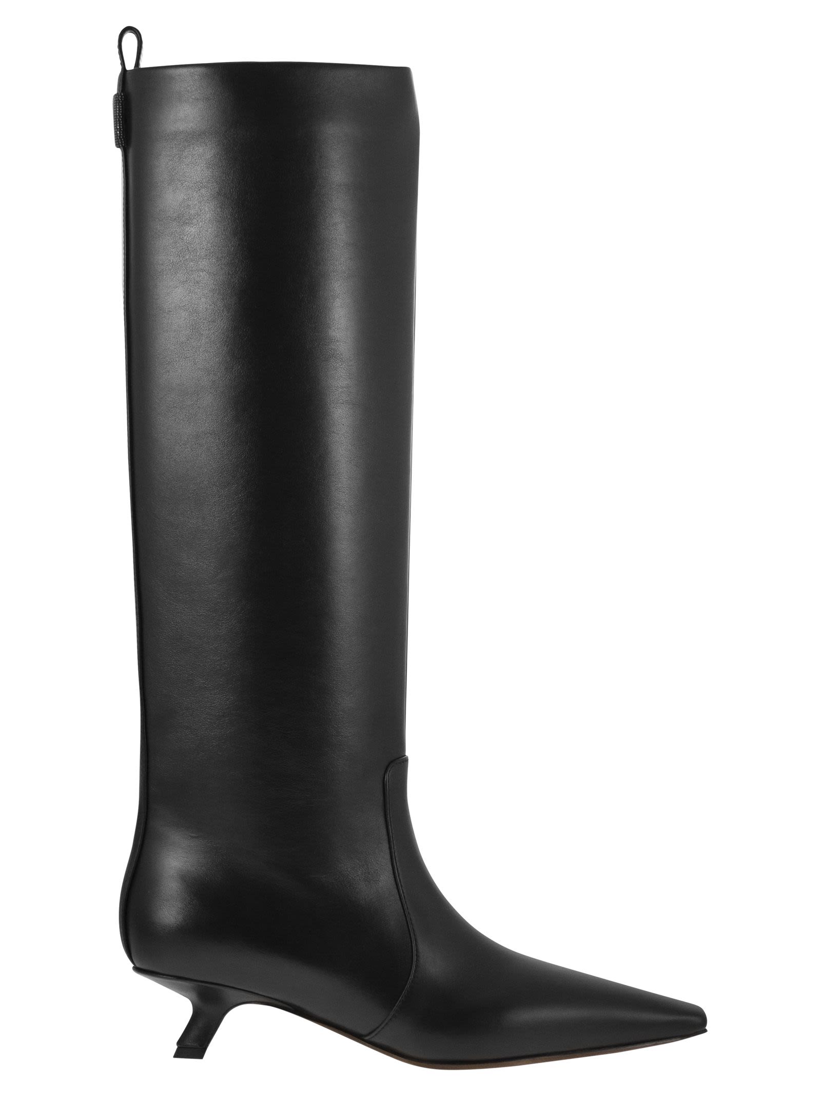 Brunello Cucinelli Women Nappa Leather Boots With Shiny Loop Detail