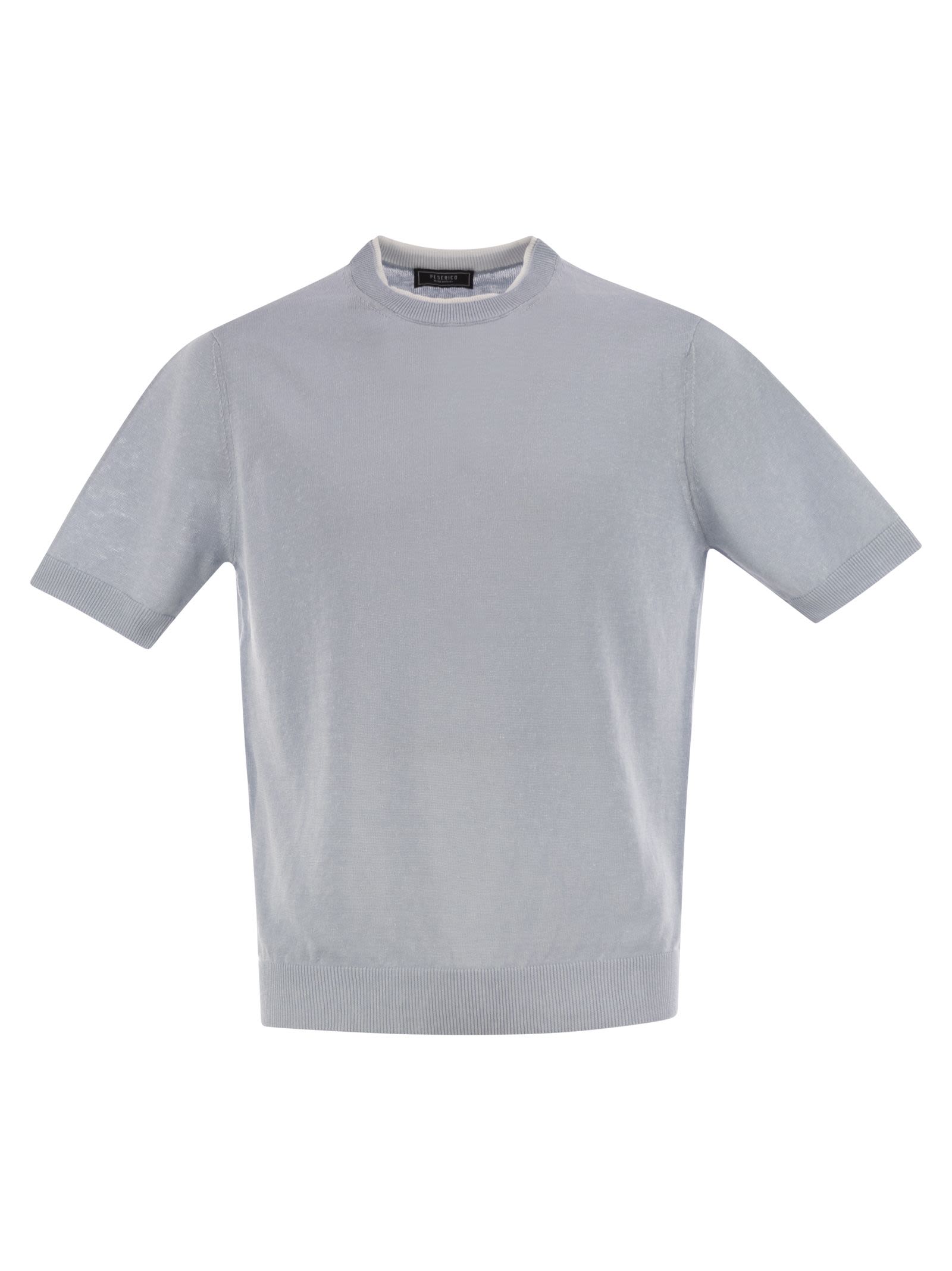 Peserico Men T-Shirt In Linen And Cotton Yarn