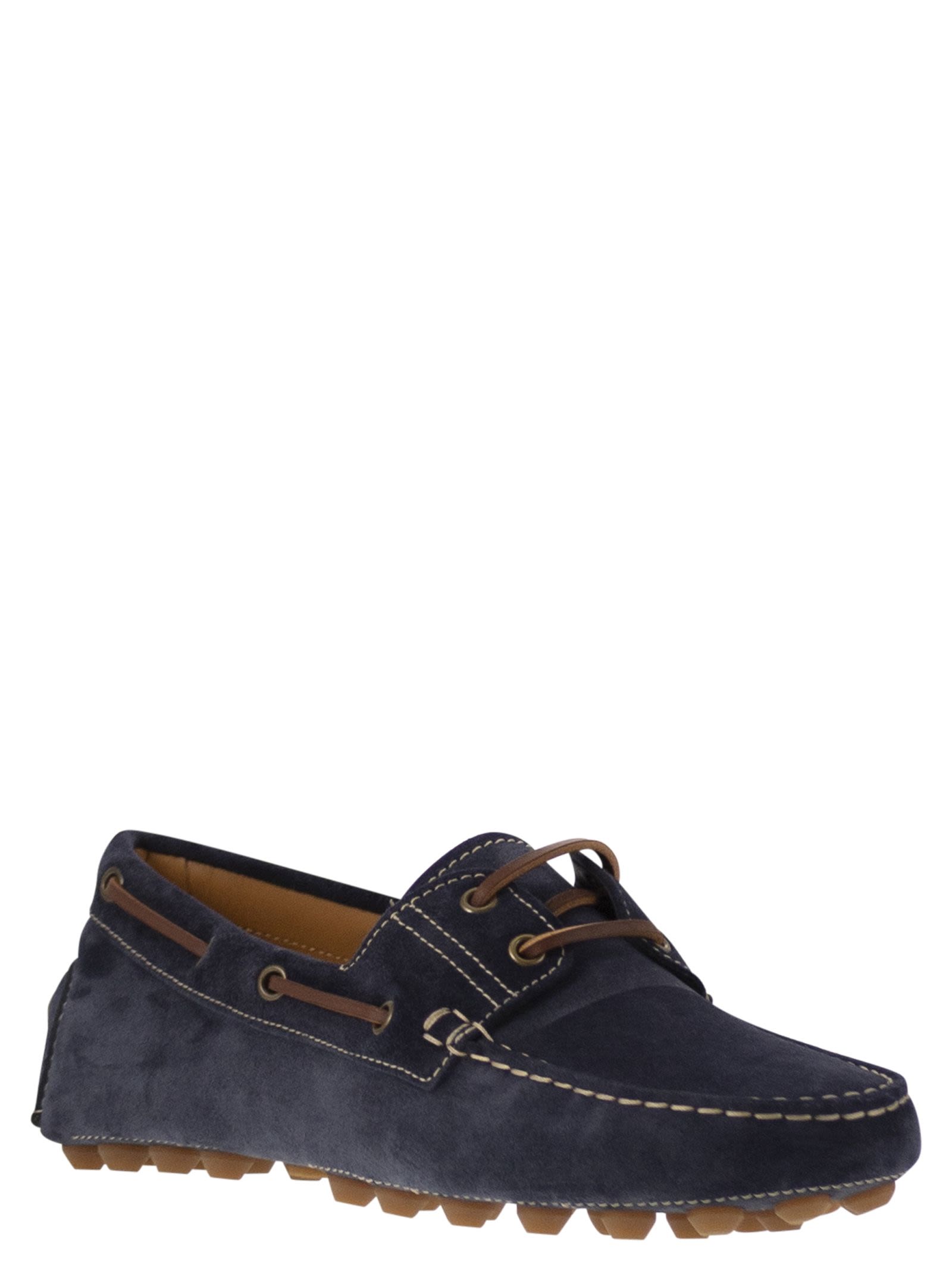 Tod's Men Rubber Bubble Suede Boat