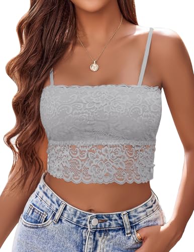 Avidlove Bralettes for Women Lace Spaghetti Strap Tank Top Tube Slim Basic Camisole