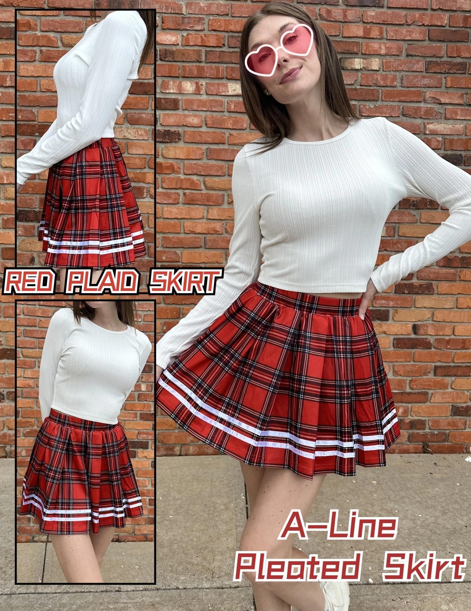 Avidlove Womens Pleated Skirt School Uniform Skirt Mini Skirt Pleated Cheer Skirt