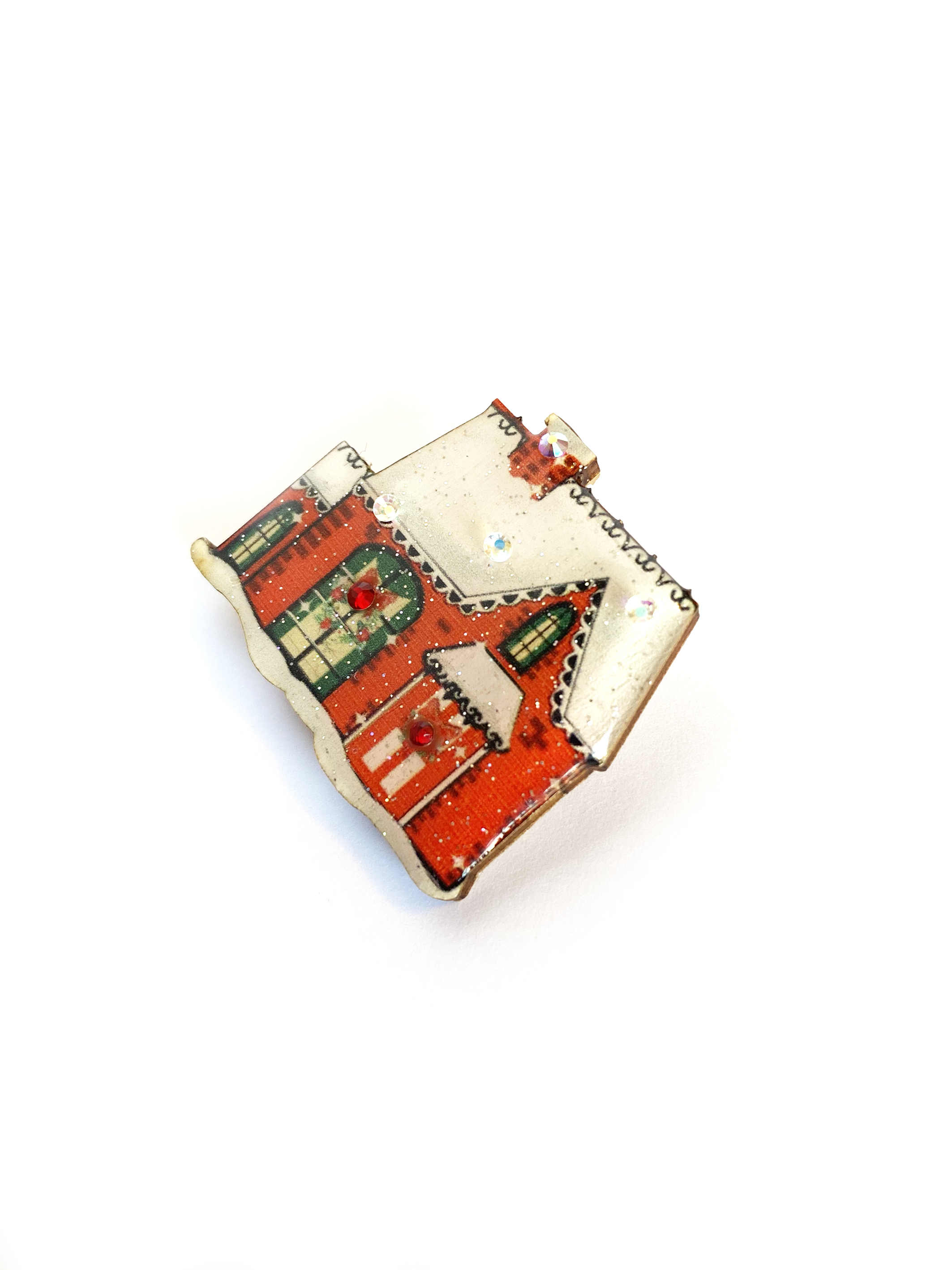 Christmas House Brooch by Rosie Rose Parker