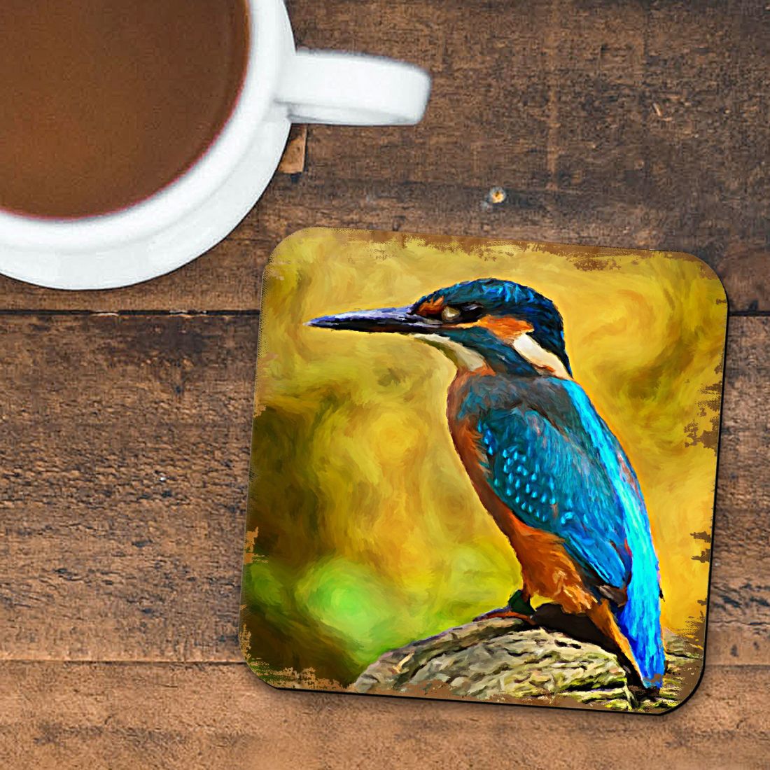 Bird Wooden Cork Coasters Gift Set of 4 by Nature Wonders - Nature Wildlife Decor - 95298C-S4