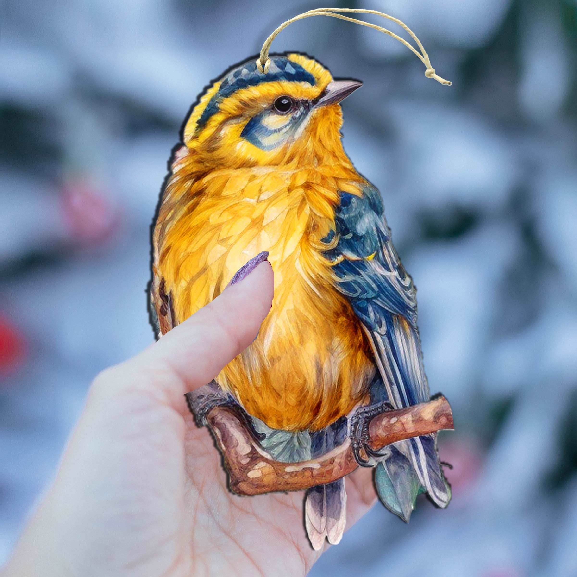 Alaskan Forest Bird Wooden Ornaments by G.Debrekht - Wildlife Holiday Decor - 8710005-4