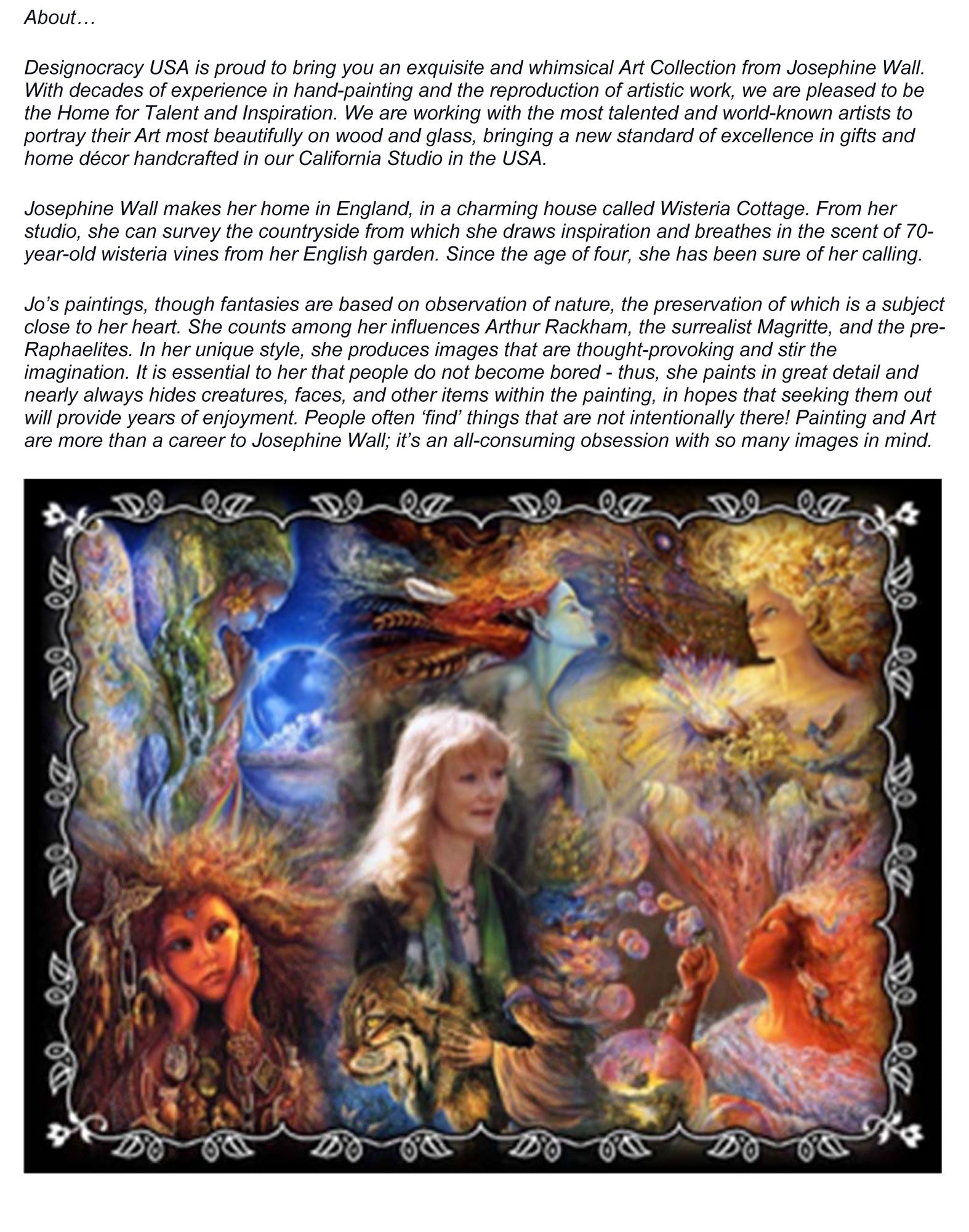 Weep of the World Fantasy Wooden Wall Art by Josephine Wall - Fantasy Décor - 852125-JW