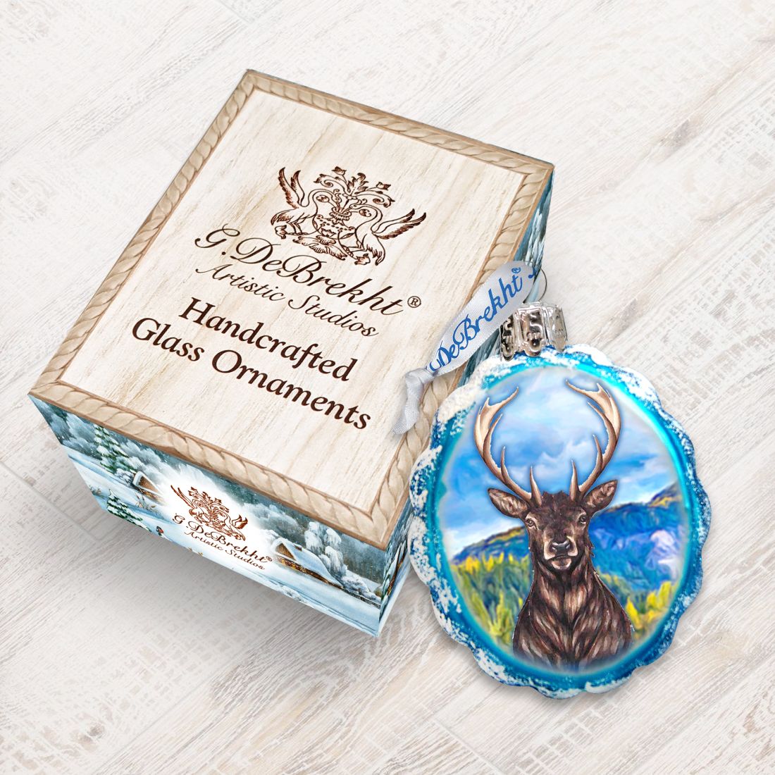 Caribou Mercury Glass Ornament by G. DeBrekht - Wildlife Holiday Decor - 771057