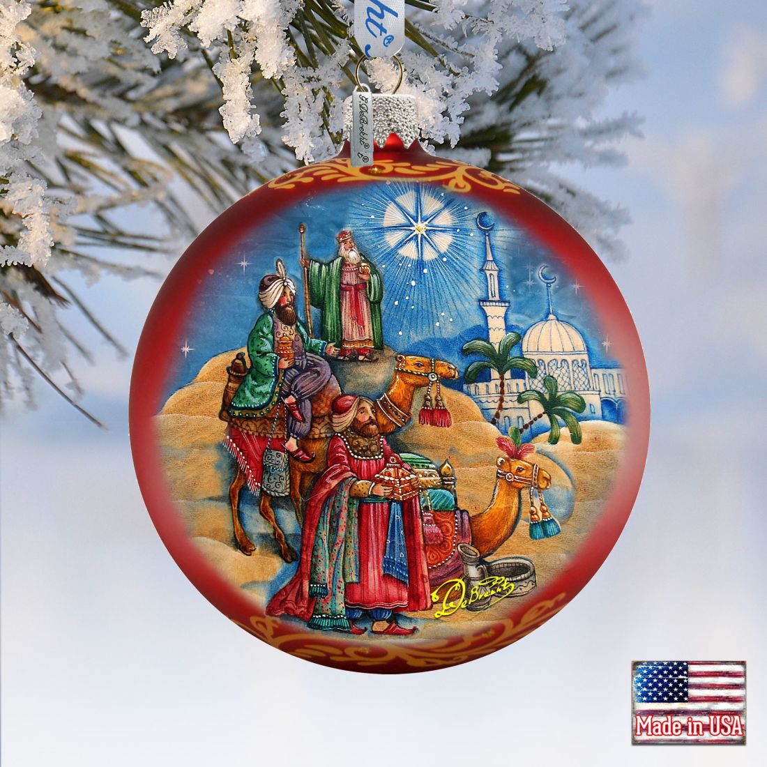 The Journey of the Three Kings Glass Ornament Limited Edition by G. DeBrekht - Nativity Holiday Decor - 73906