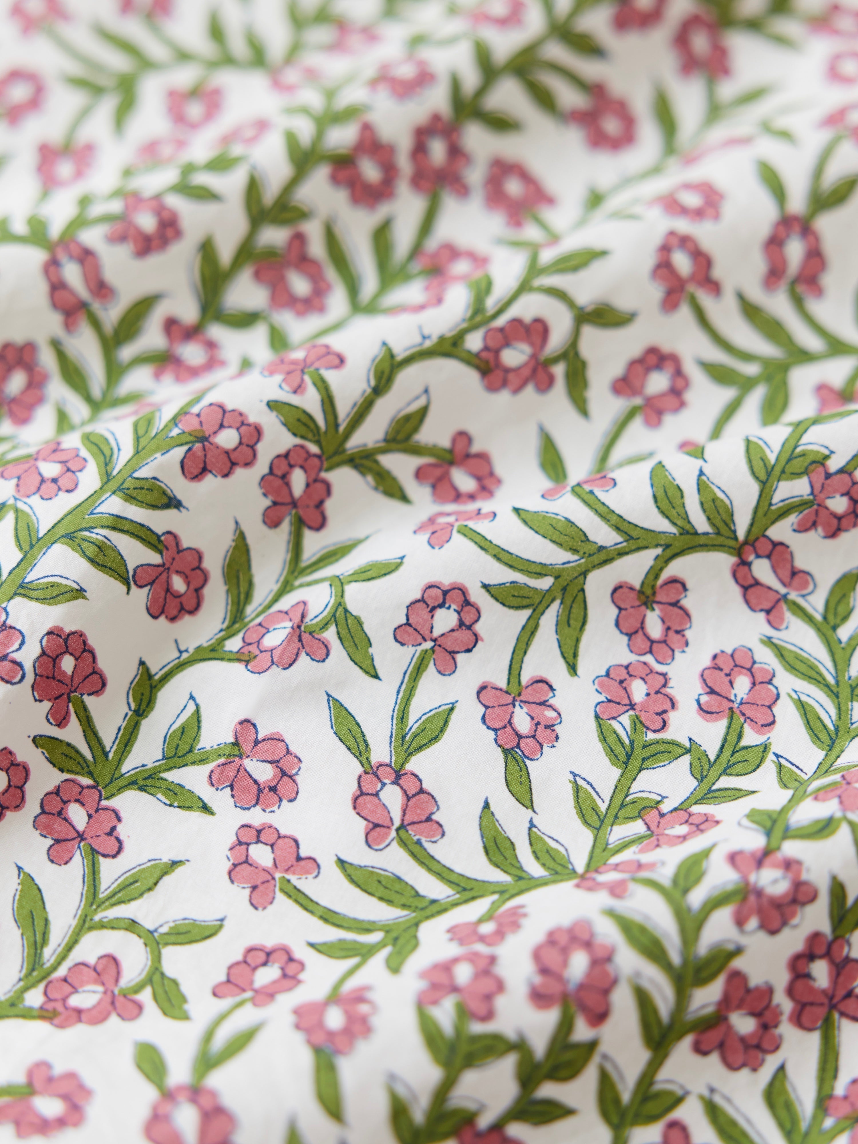 Peyton Puff Sleeve Fringe Top - Ivory/Amaranth Floral