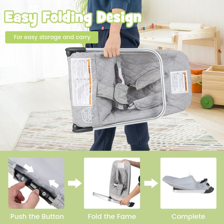 Baby Bouncer Seat with Aluminum and Metal Frame