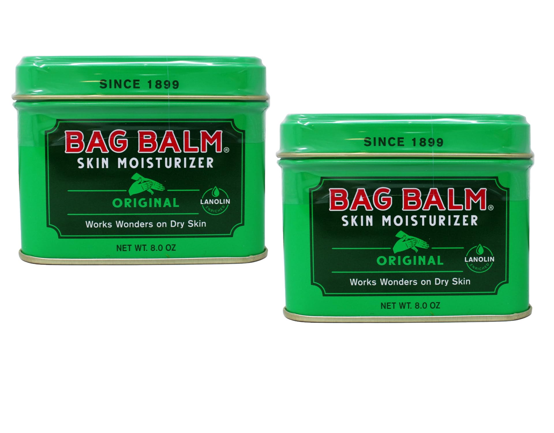 Bag Balm Vermont's Original Skin Moisturizer - Full Body Hydrating Skin Care: Dry Hands, Lips, Face, Feet & More - Unscented, Cruelty & Paraben Free - Day & Night, Men & Women (4oz Tin, Made in USA)