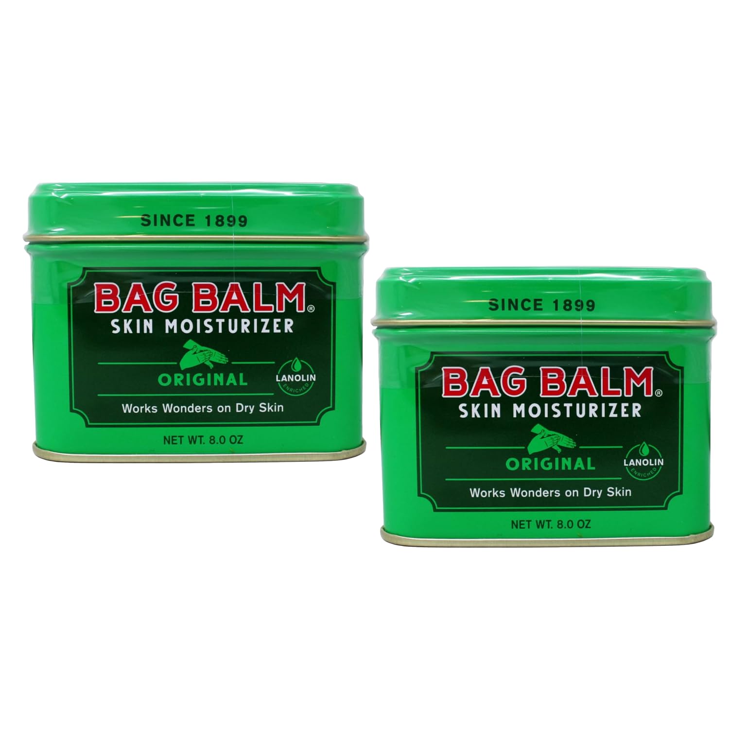 Bag Balm Vermont's Original Skin Moisturizer - Full Body Hydrating Skin Care: Dry Hands, Lips, Face, Feet & More - Unscented, Cruelty & Paraben Free - Day & Night, Men & Women (4oz Tin, Made in USA)