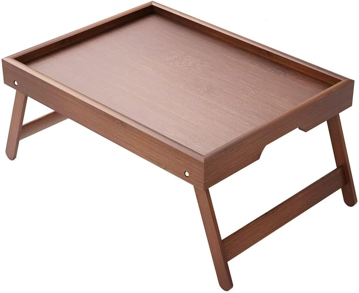 Bamboo Bed Tray Table with Foldable Legs - Multifunctional Breakfast Tray for Sofa, Bed, Eating, Working & Laptop Desk(Super Good qualiey) (Black)