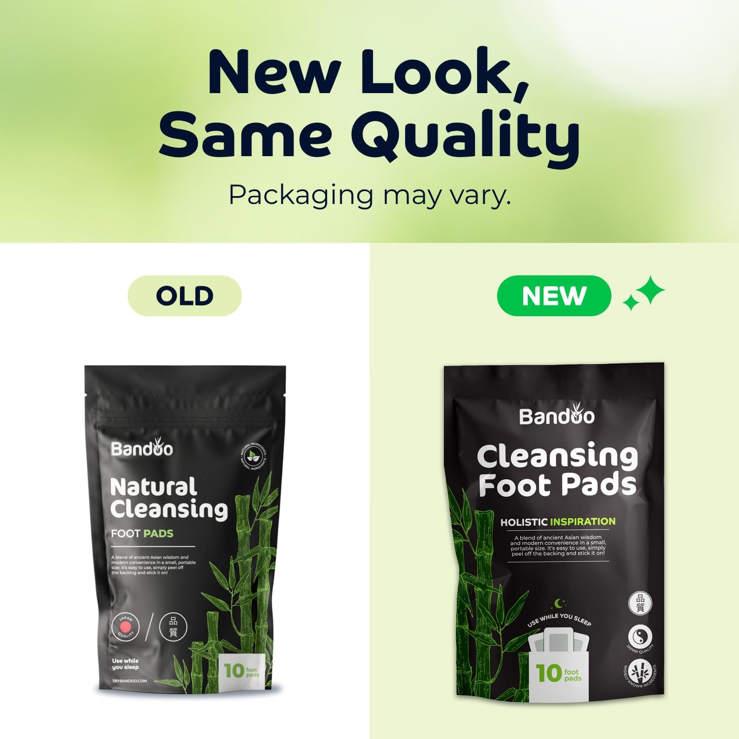 Bandoo Original Deep Cleansing Foot Pads | Rana Pads | Premium Natural Bamboo Foot Pads | Japanese Pads | Cleanse, Moisturize & Energize | for Men & Women | 10 Pads