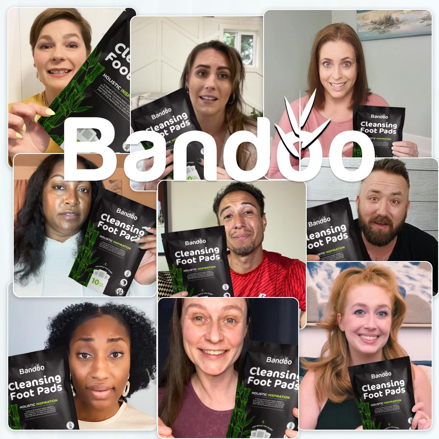 Bandoo Original Deep Cleansing Foot Pads | Rana Pads | Premium Natural Bamboo Foot Pads | Japanese Pads | Cleanse, Moisturize & Energize | for Men & Women | 10 Pads