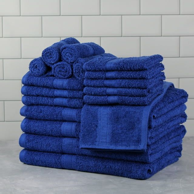 Basic Solid 18-Piece Bath Towel Set Collection