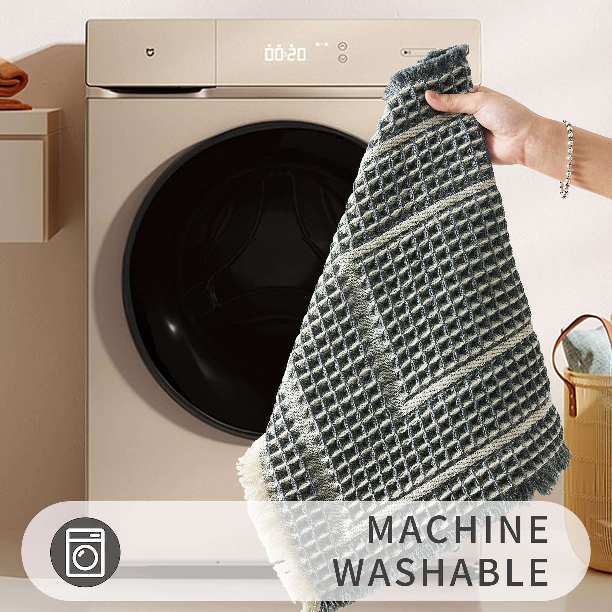 Bathroom Floor Mat,Boho Bath Rug,Super Absorbent Bath Mat,Bathroom Rugs Non Slip Washable, Quick Dry Shower Mats, Ultra Soft Bath Mat Towel,Brown,18"*30"