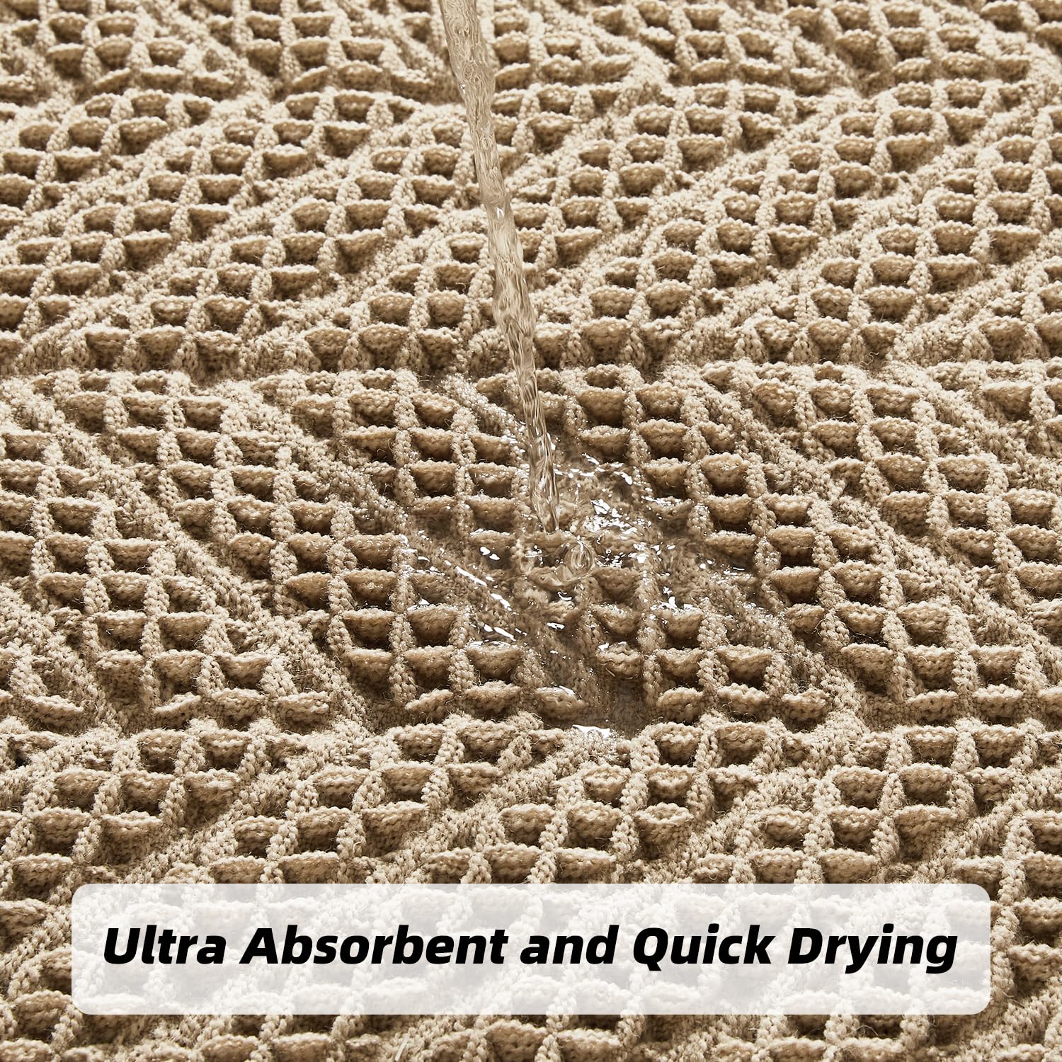 Bathroom Floor Mat,Boho Bath Rug,Super Absorbent Bath Mat,Bathroom Rugs Non Slip Washable, Quick Dry Shower Mats, Ultra Soft Bath Mat Towel,Brown,18"*30"