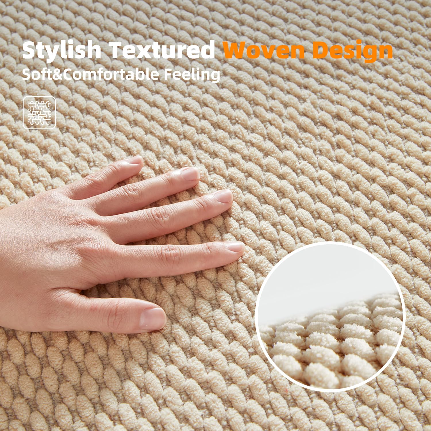 Bathroom Rug - Soft and Absorbent Chenille with Rubber Backing, Quick-Dry Mat Washable Runner Rug for Shower Floor, Bathmat Accessories and Decor Khaki 16"*24"