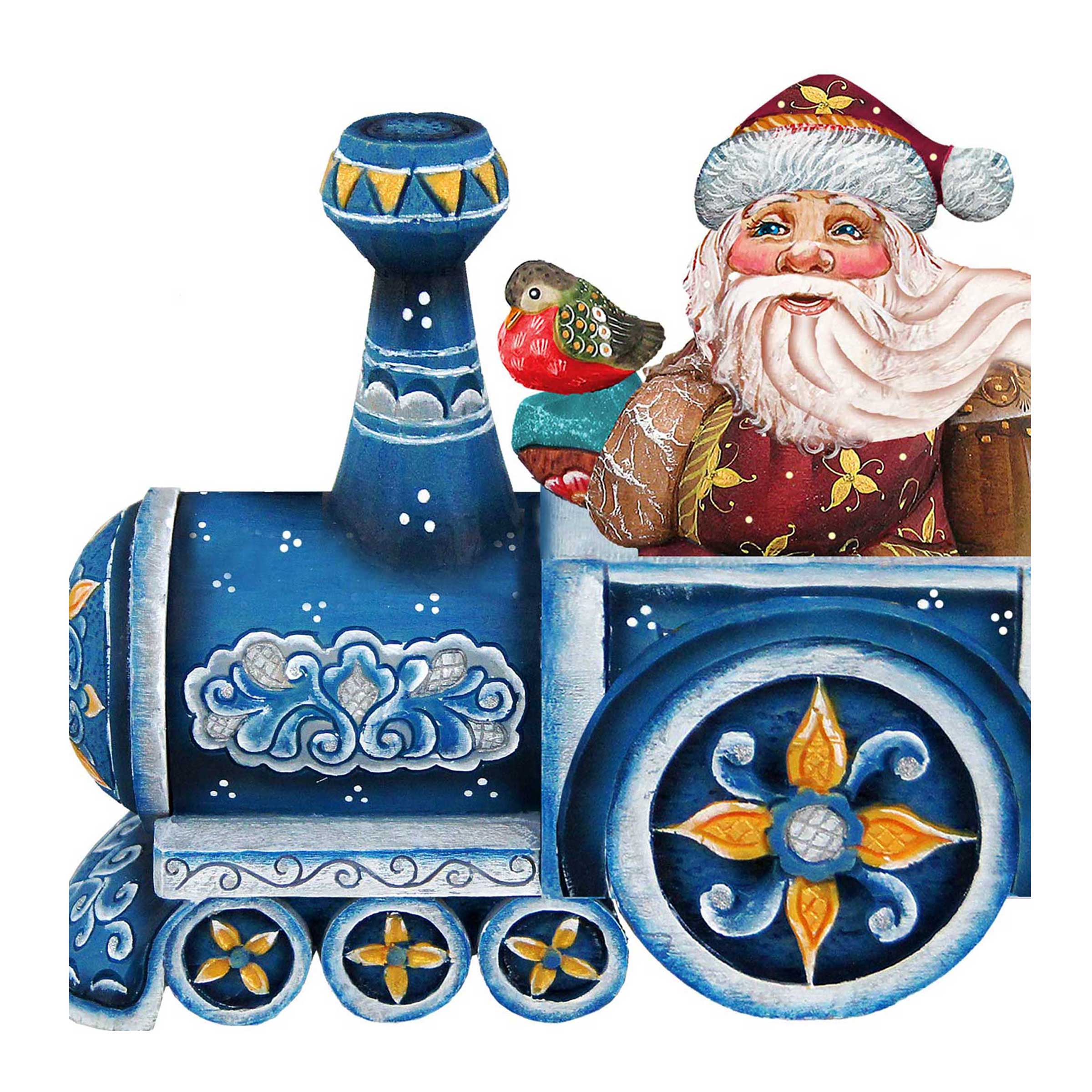 Santa On Train Christmas Door Decor by G. DeBrekht - Christmas Santa Snowman Decor - 8129211H