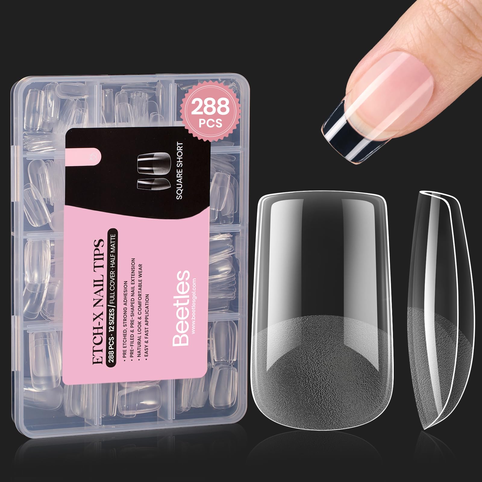 beetles Gel Polish 9 In 1 Gel Nail Glue for Clear Acrylic Nail Tips 2 Pcs 15ml Long Lasting Nail Gel Kit for False Nails Tips, Base Blooming Nail Gel, U V Light Required