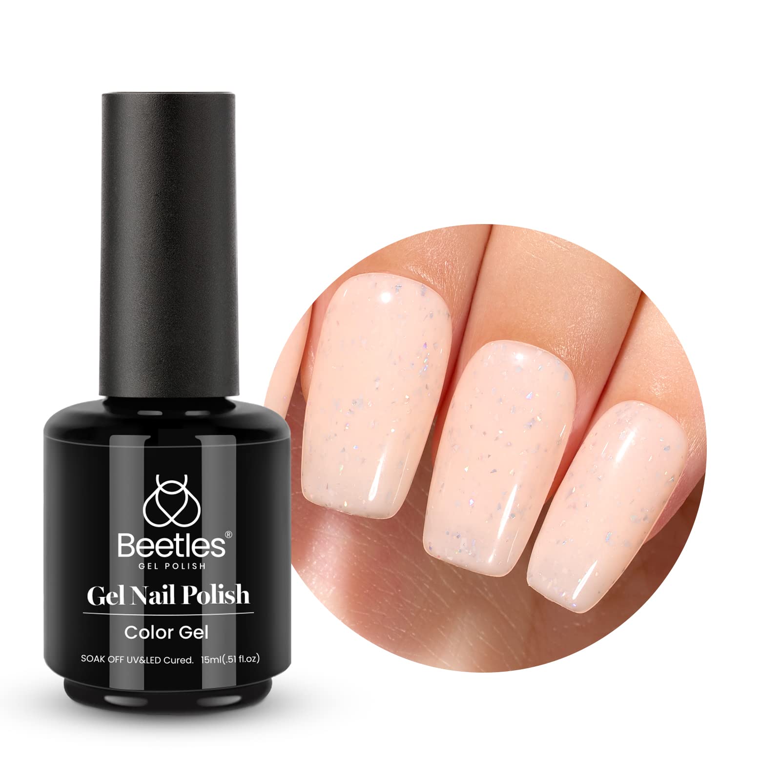 Beetles White Gel Nail Polish,15ml Summer Soak Off UV Gel Polish French Nail Art Manicure Salon DIY Design at Home Gift for Woman