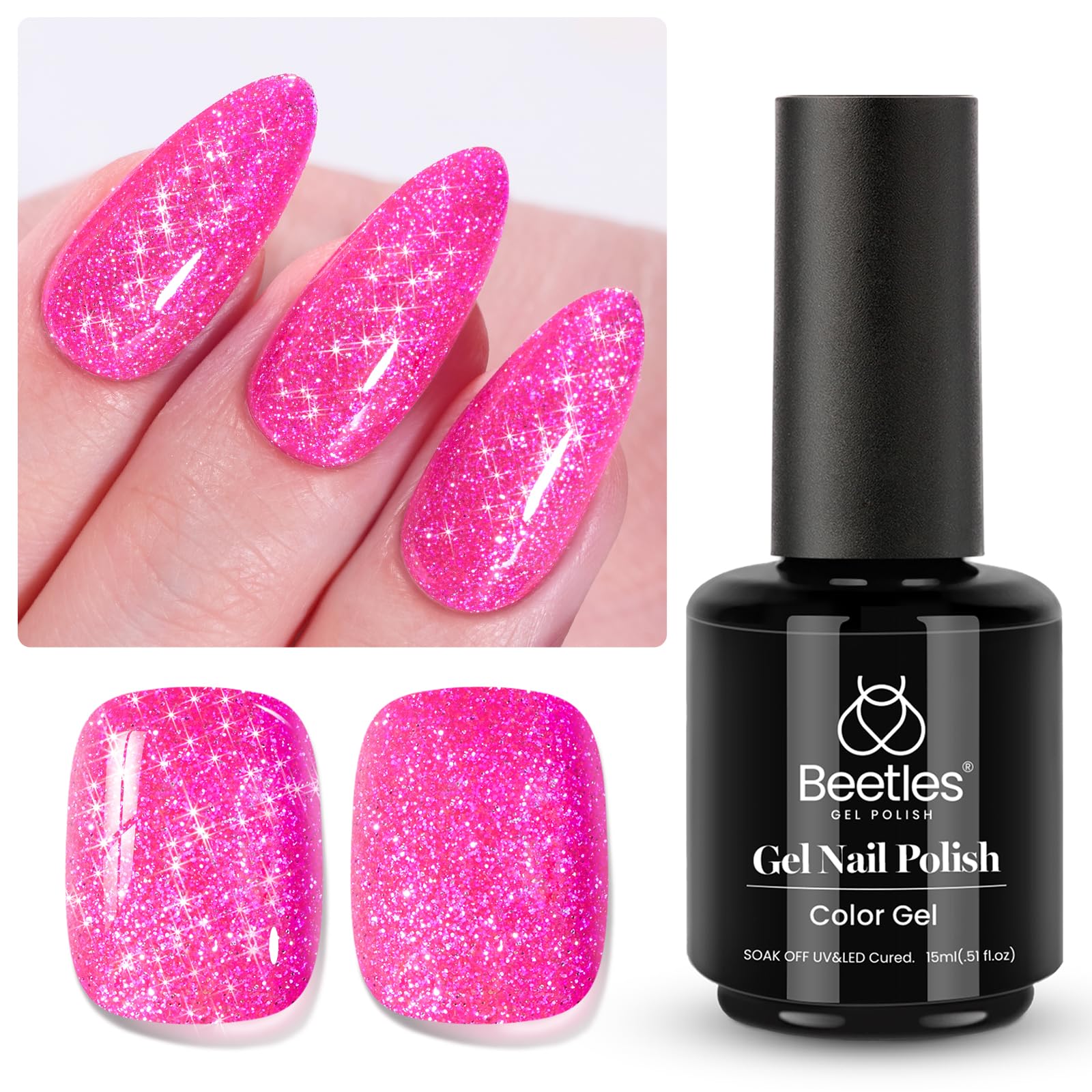 Beetles White Gel Nail Polish,15ml Summer Soak Off UV Gel Polish French Nail Art Manicure Salon DIY Design at Home Gift for Woman