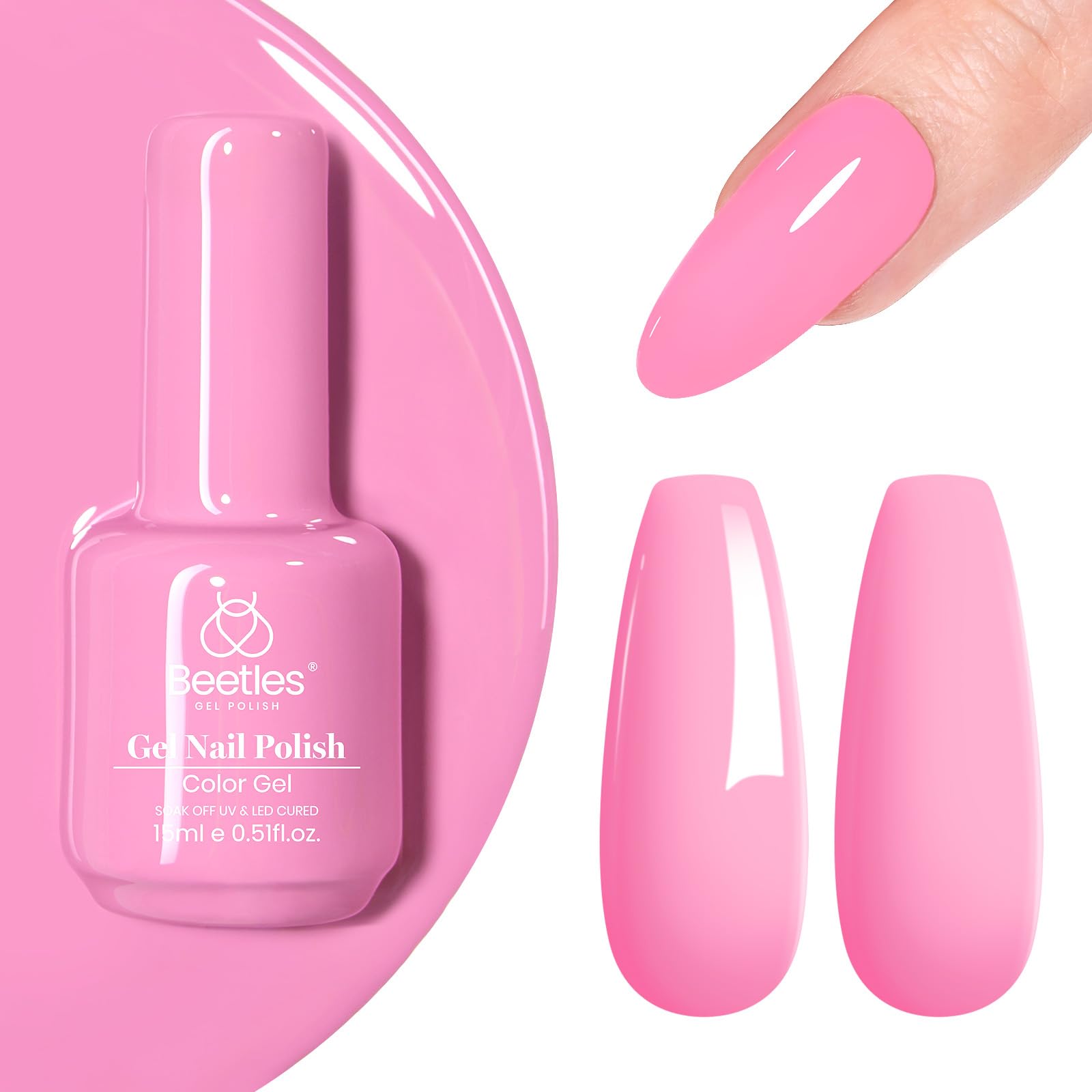 Beetles White Gel Nail Polish,15ml Summer Soak Off UV Gel Polish French Nail Art Manicure Salon DIY Design at Home Gift for Woman