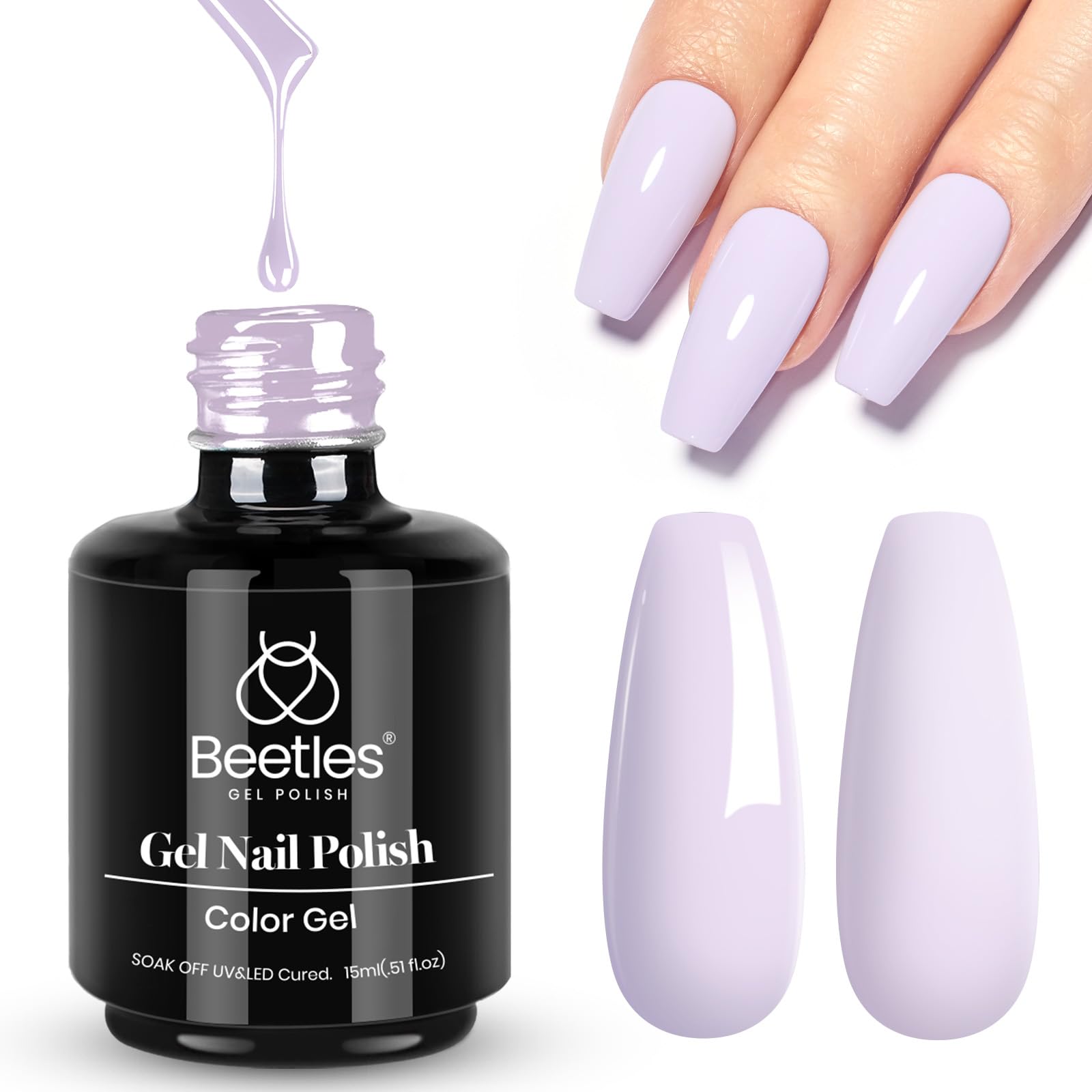 Beetles White Gel Nail Polish,15ml Summer Soak Off UV Gel Polish French Nail Art Manicure Salon DIY Design at Home Gift for Woman