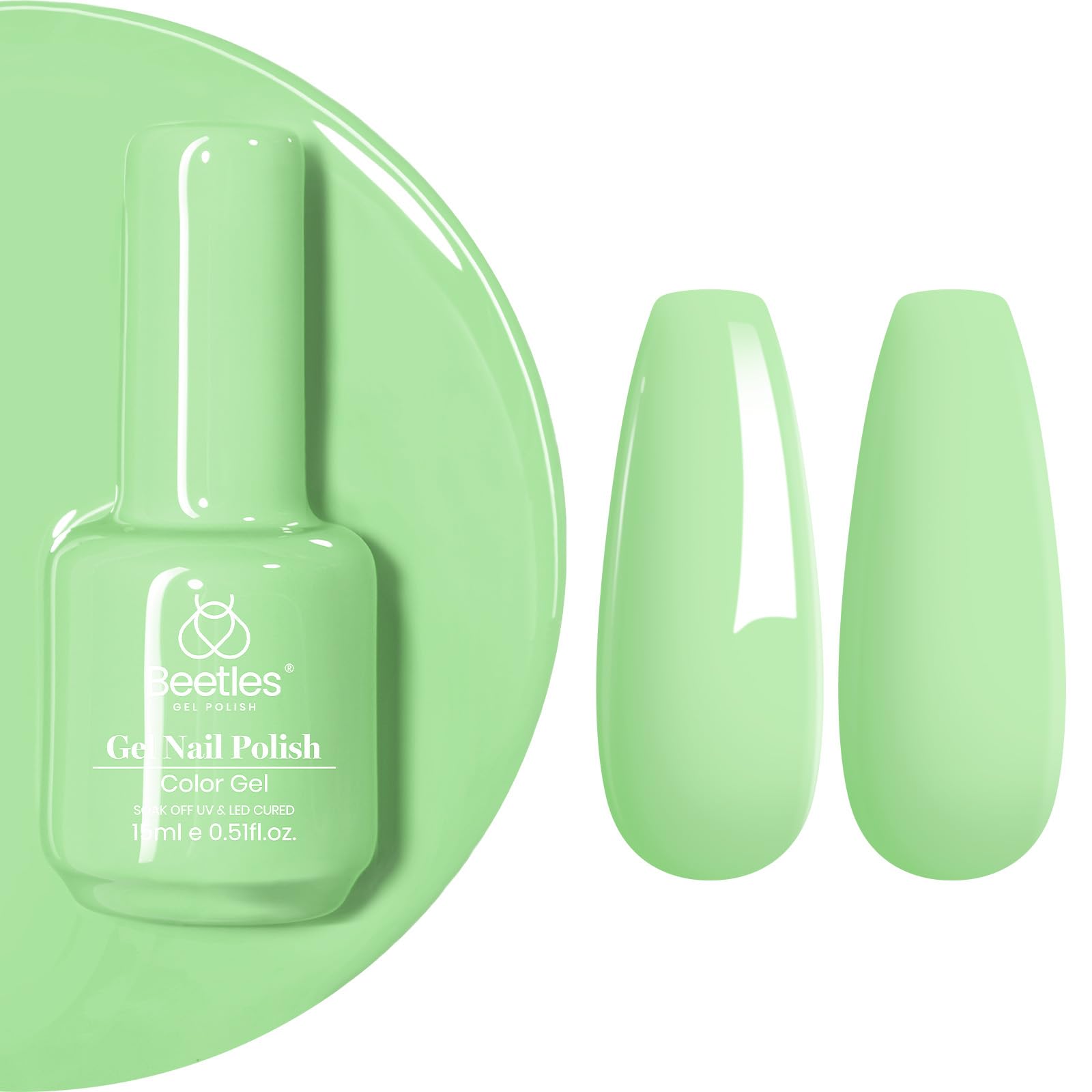 Beetles White Gel Nail Polish,15ml Summer Soak Off UV Gel Polish French Nail Art Manicure Salon DIY Design at Home Gift for Woman