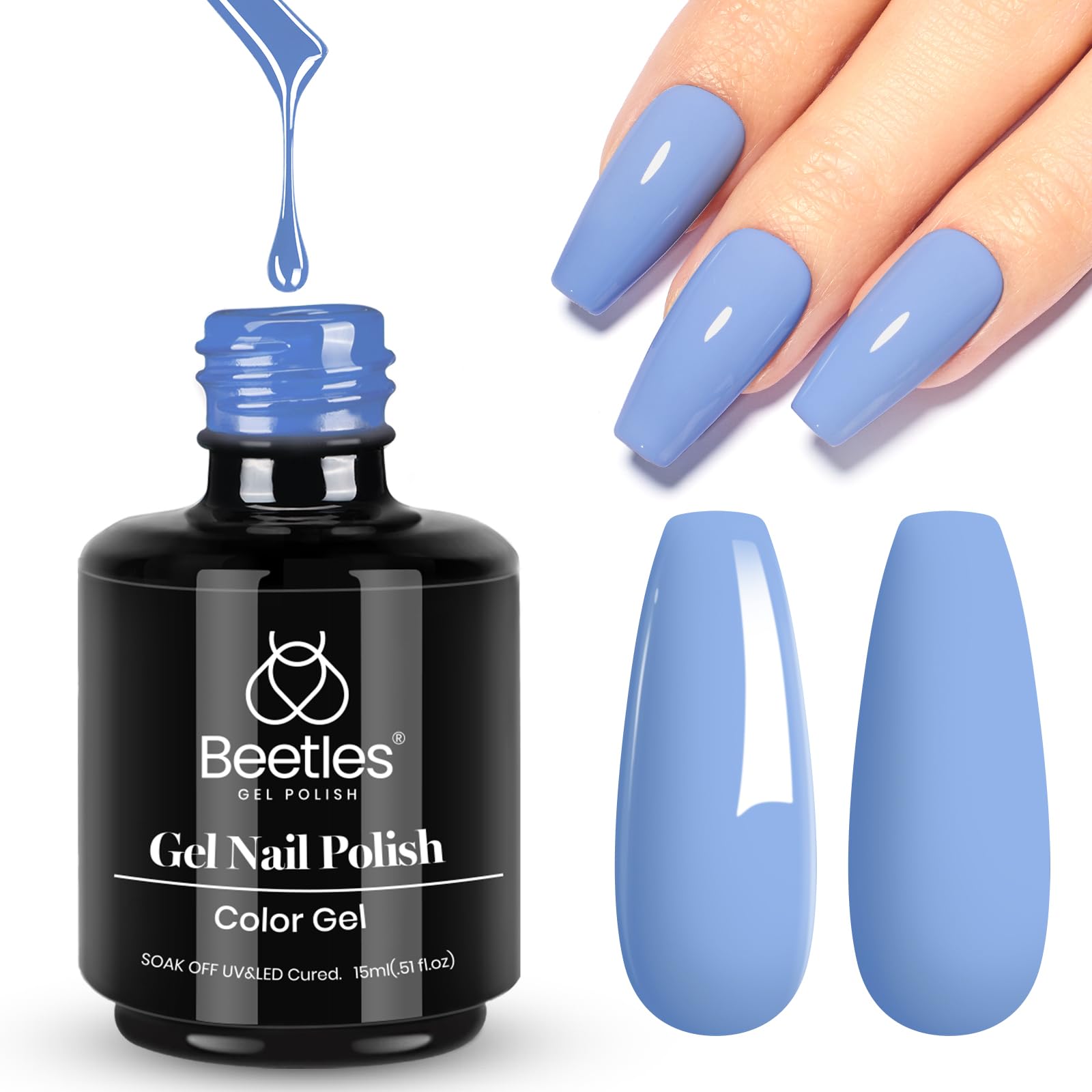 Beetles White Gel Nail Polish,15ml Summer Soak Off UV Gel Polish French Nail Art Manicure Salon DIY Design at Home Gift for Woman