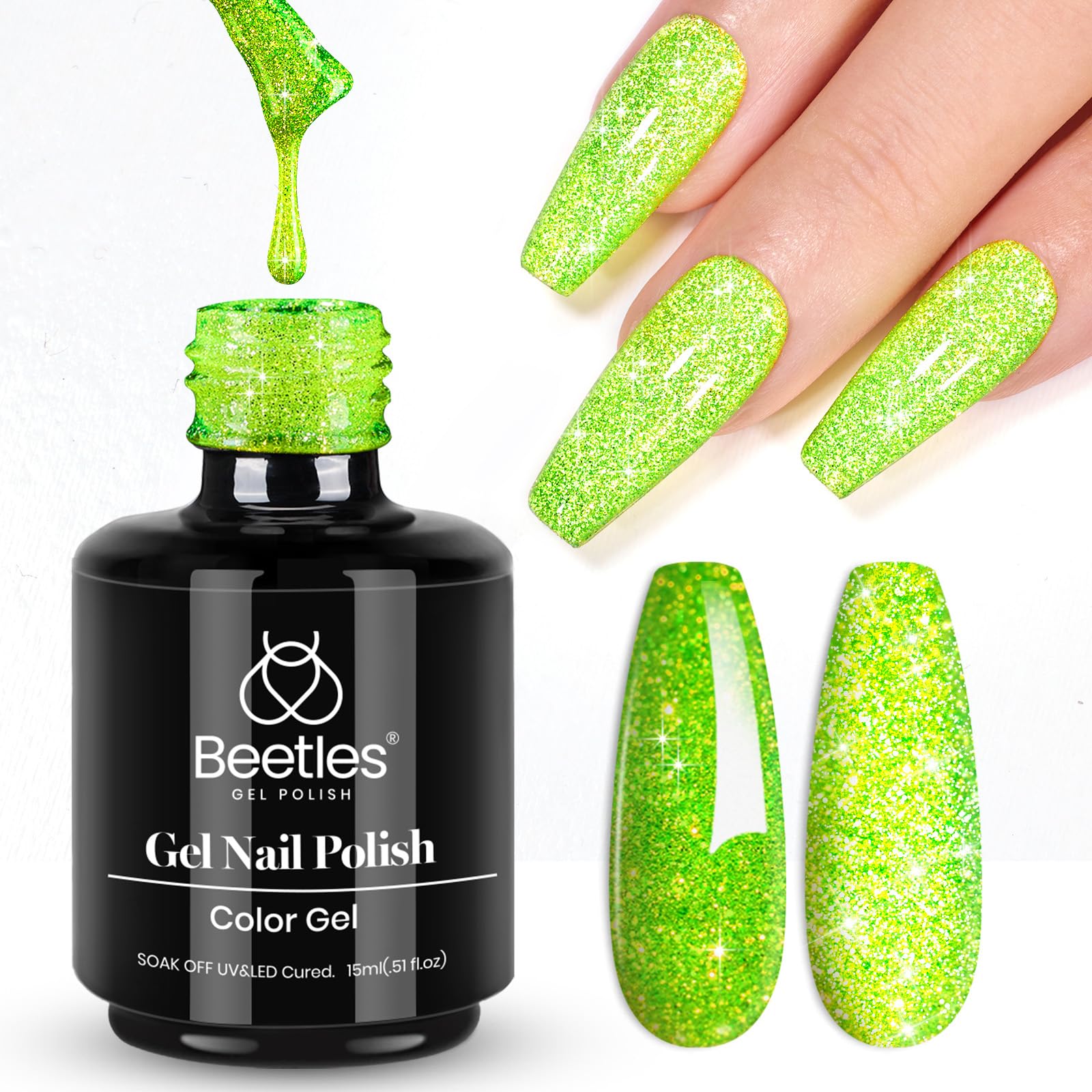 Beetles White Gel Nail Polish,15ml Summer Soak Off UV Gel Polish French Nail Art Manicure Salon DIY Design at Home Gift for Woman