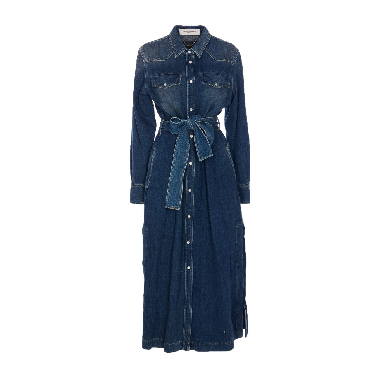 Golden Goose Women Belted Chemise Denim Dress
