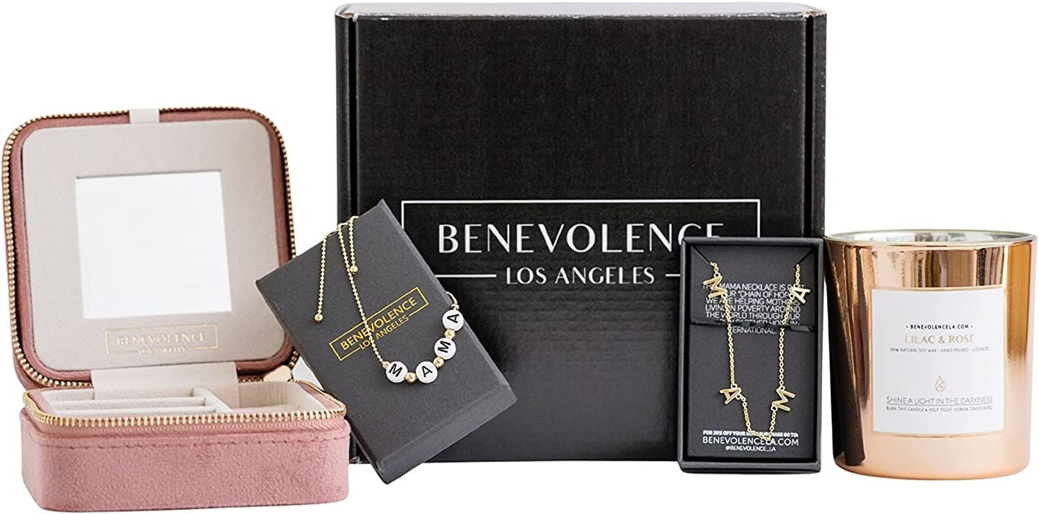 Benevolence LA Mama Necklace Dainty Necklace; 14k Gold Dipped Necklaces For Women; Gifts for Mom | 14 Gold Necklace; Mother's Necklace; Necklaces for Mom; Designed in California