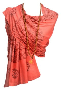 OM Hand Block Bhakti Yoga Prayer Sanskrit Hindu Mantra Shawl by OMSutra