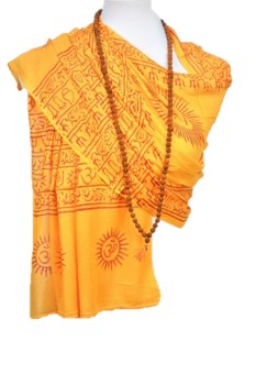 OM Hand Block Bhakti Yoga Prayer Sanskrit Hindu Mantra Shawl by OMSutra