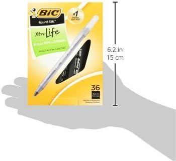 BIC Round Stic Xtra Life Ballpoint Pen, Ultra Long Lasting and Consistent Ink Flow, 60-Count in Black Ink