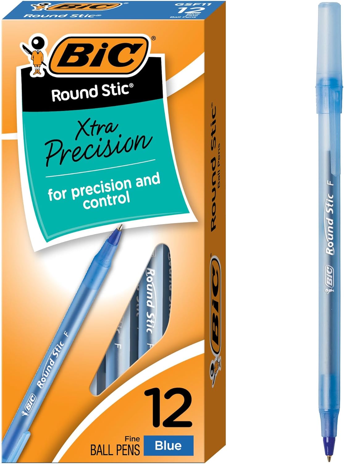 BIC Round Stic Xtra Life Ballpoint Pen, Ultra Long Lasting and Consistent Ink Flow, 60-Count in Black Ink
