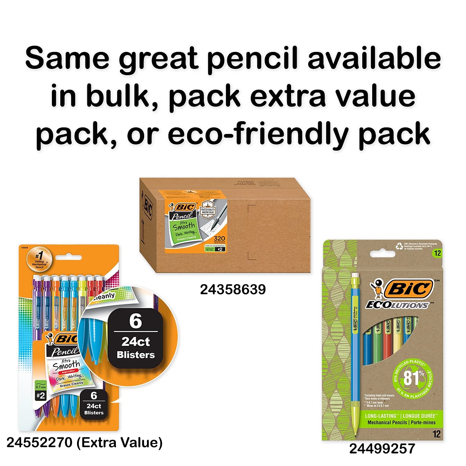 BIC Xtra Smooth Mechanical Pencil with 0.7 mm Medium Point, Refillable and Retractable, 40-Count Pack