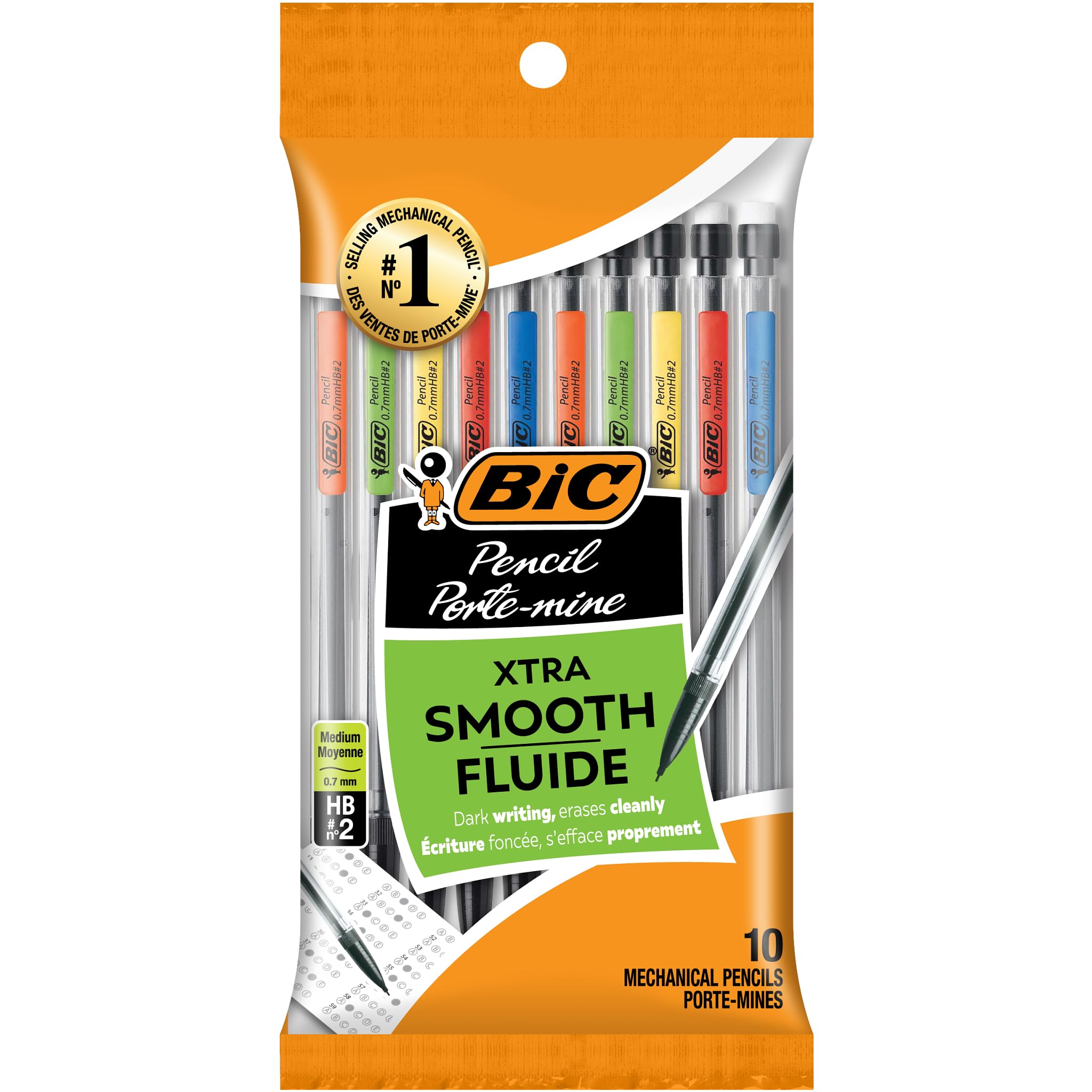 BIC Xtra Smooth Mechanical Pencil with 0.7 mm Medium Point, Refillable and Retractable, 40-Count Pack